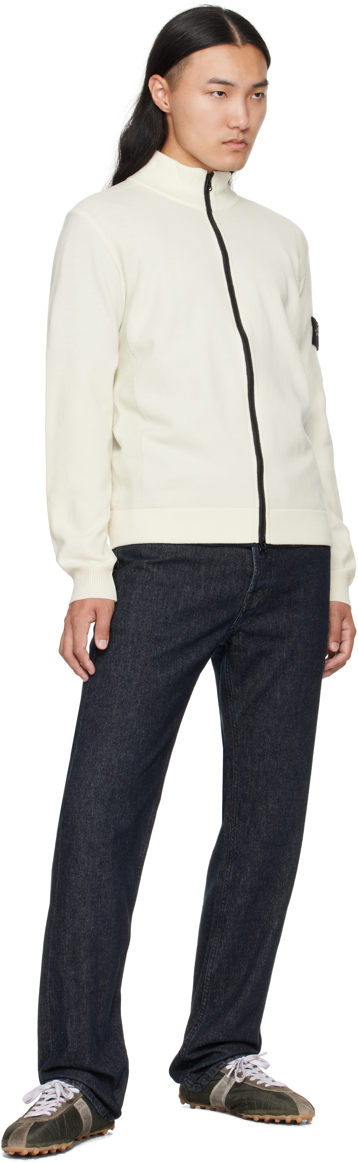 Stone Island Off-white 5100062 Stretch Rws Wool Sweatshirt In Neutral
