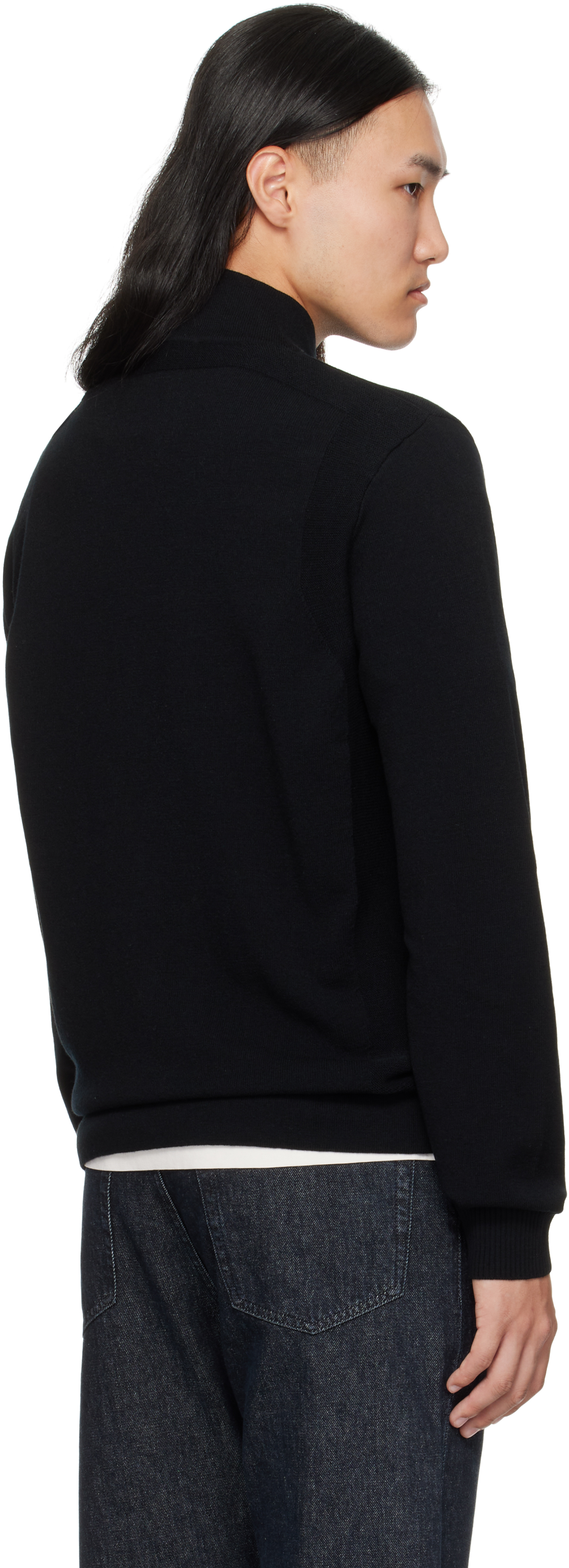 Stone Island Black 5100062 Stretch Rws Wool Sweatshirt In Black