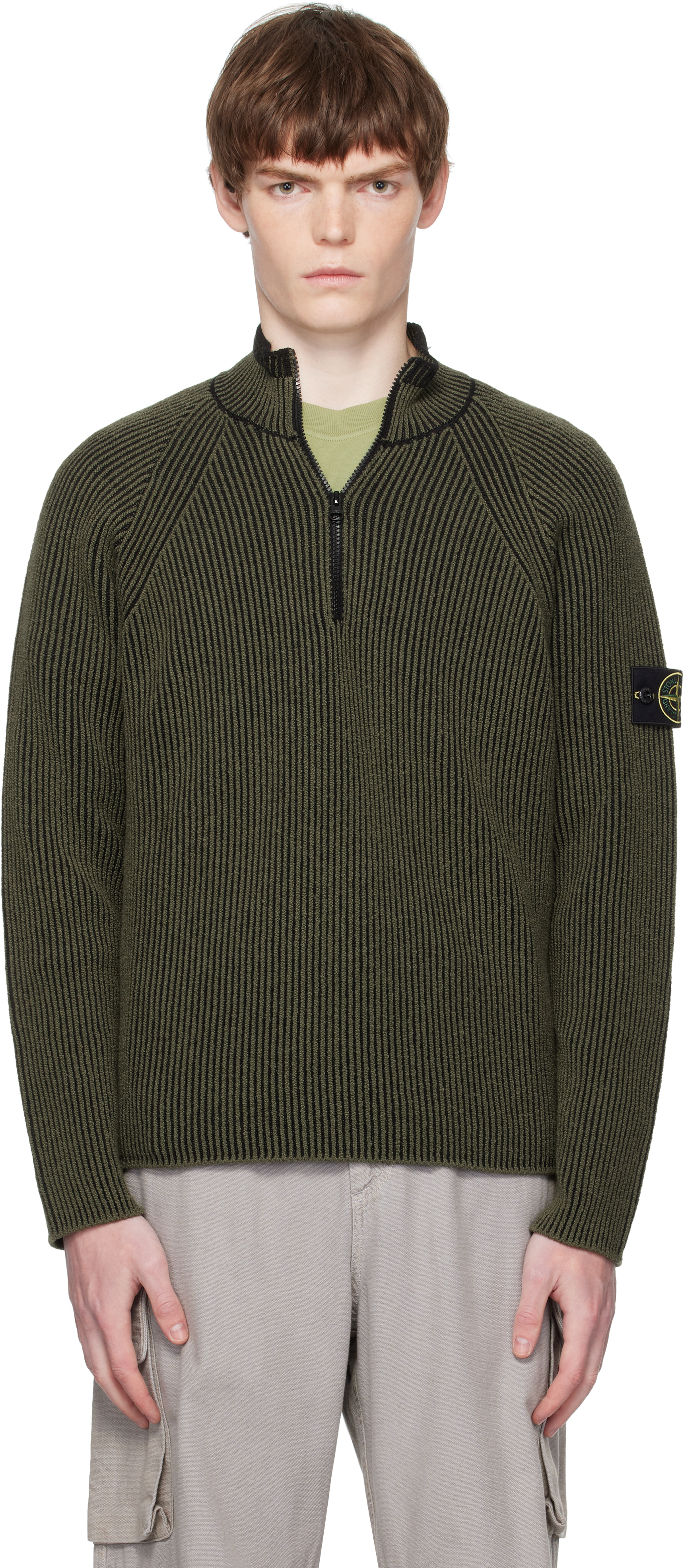 Khaki 5100024 Full Rib RWS Wool Sweatshirt