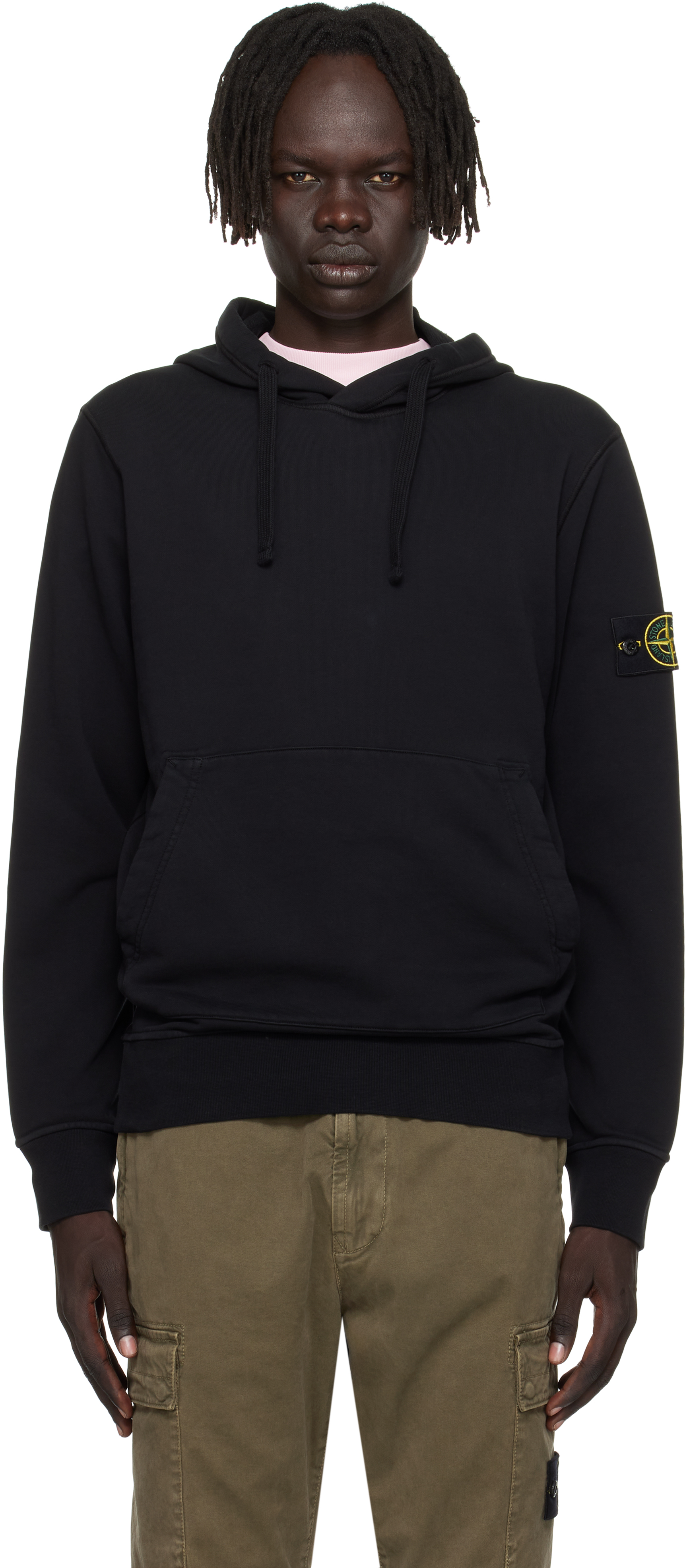 Black 6100062 Organic Cotton Fleece Hoodie