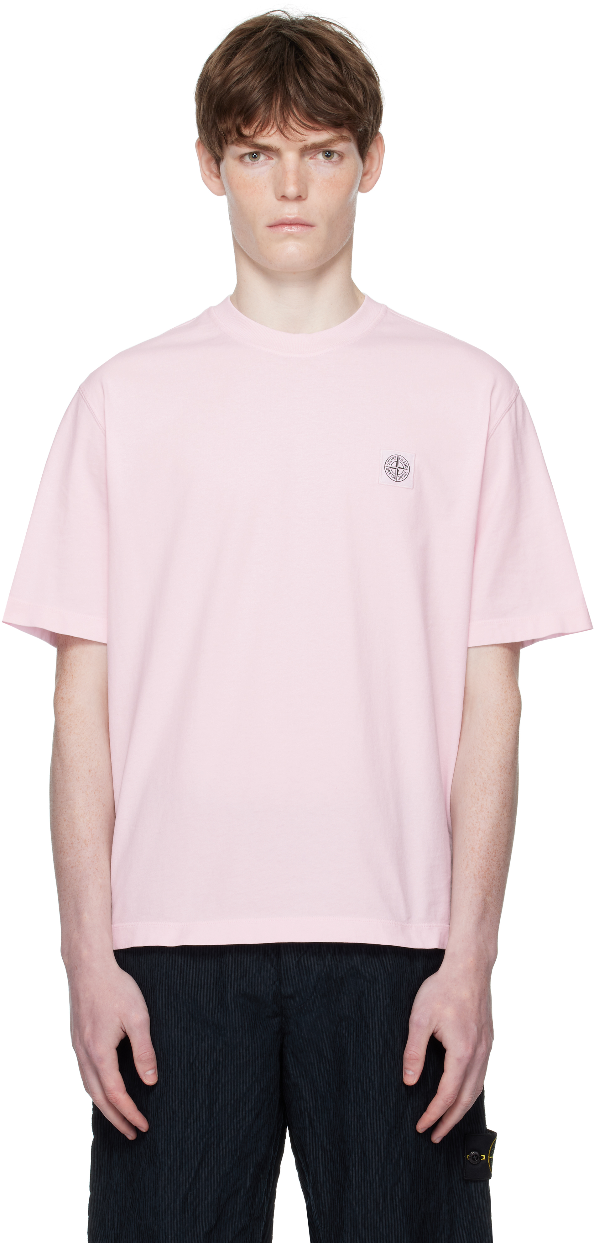 Circle Fashion Stone Island Pink Shirt Stone Island For Men FW25