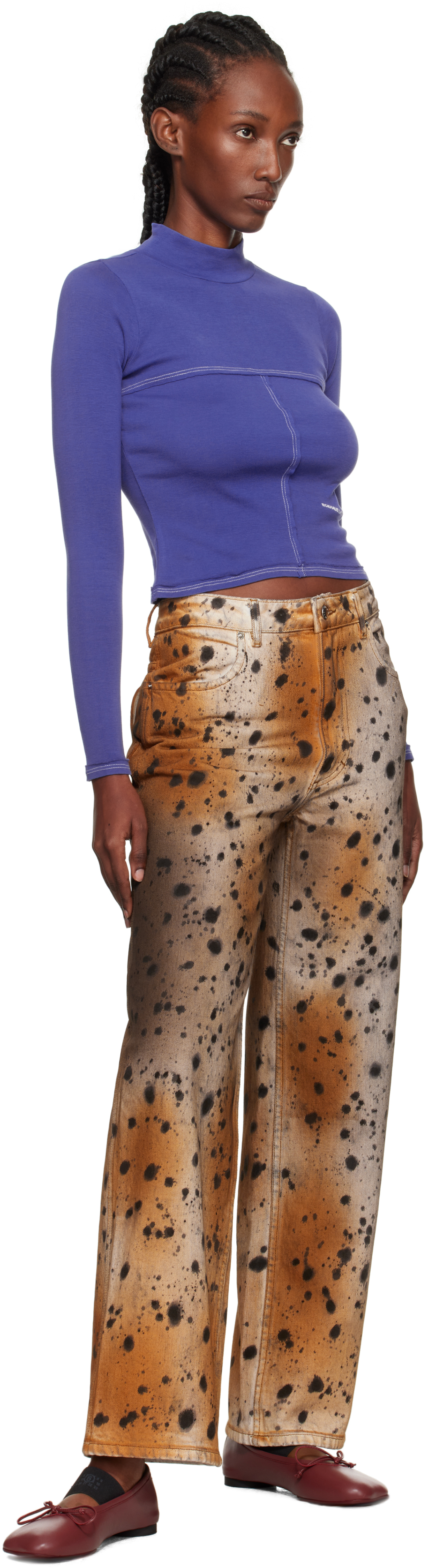 Eckhaus Latta Tan & Beige Wide Leg Jeans In Multi