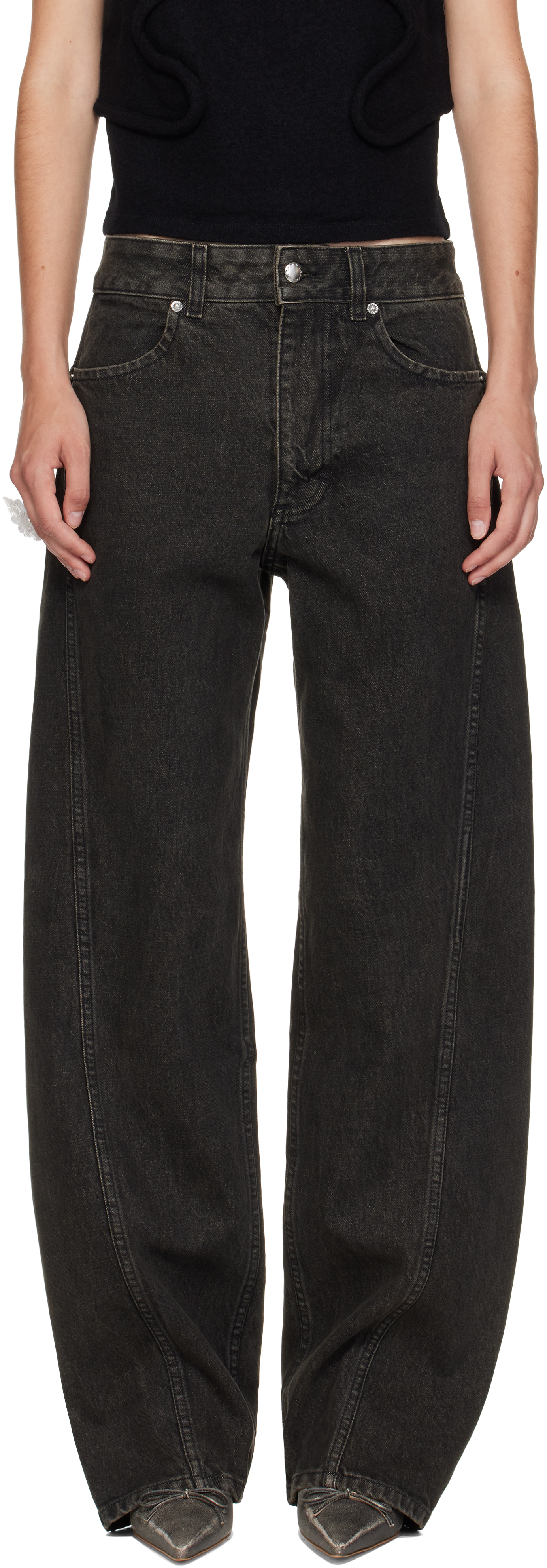 【関税込み】Eckhaus Latta グレー Bend ジーンズ Eckhaus Latta: グレー Bend ジーンズ | SSENSE 日本