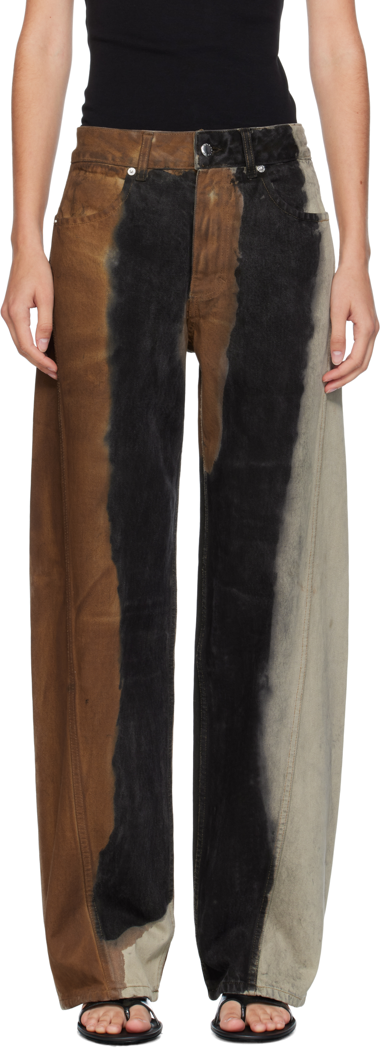 Eckhaus Latta Multicolor Bend Jeans In Gold