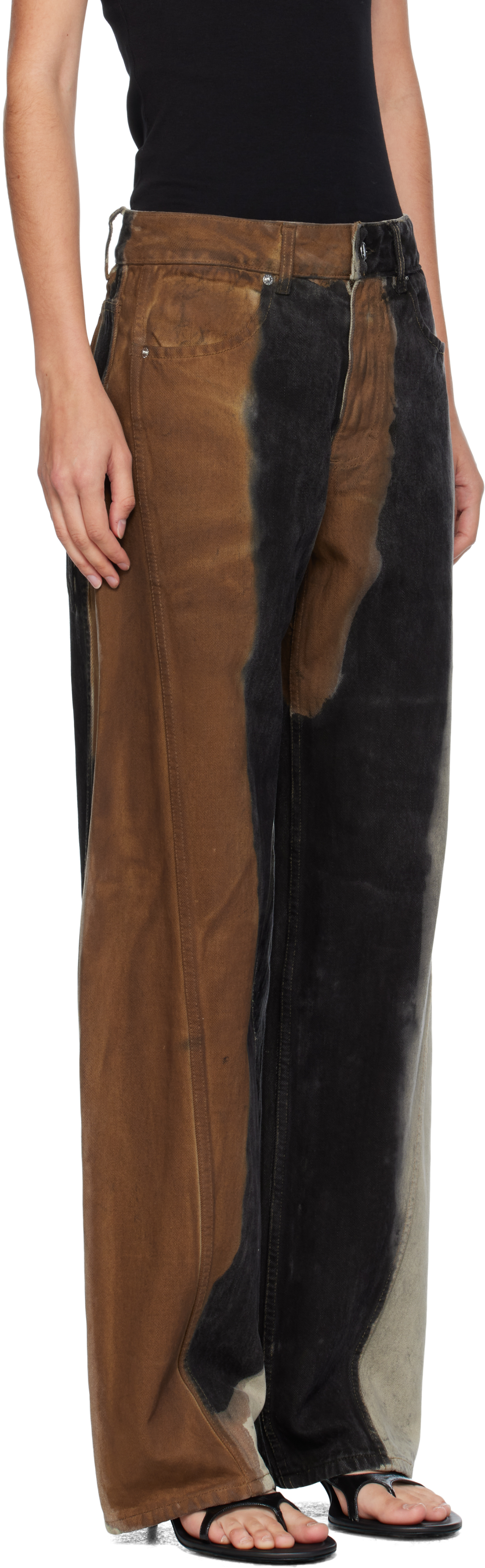 Eckhaus Latta Multicolor Bend Jeans In Gold