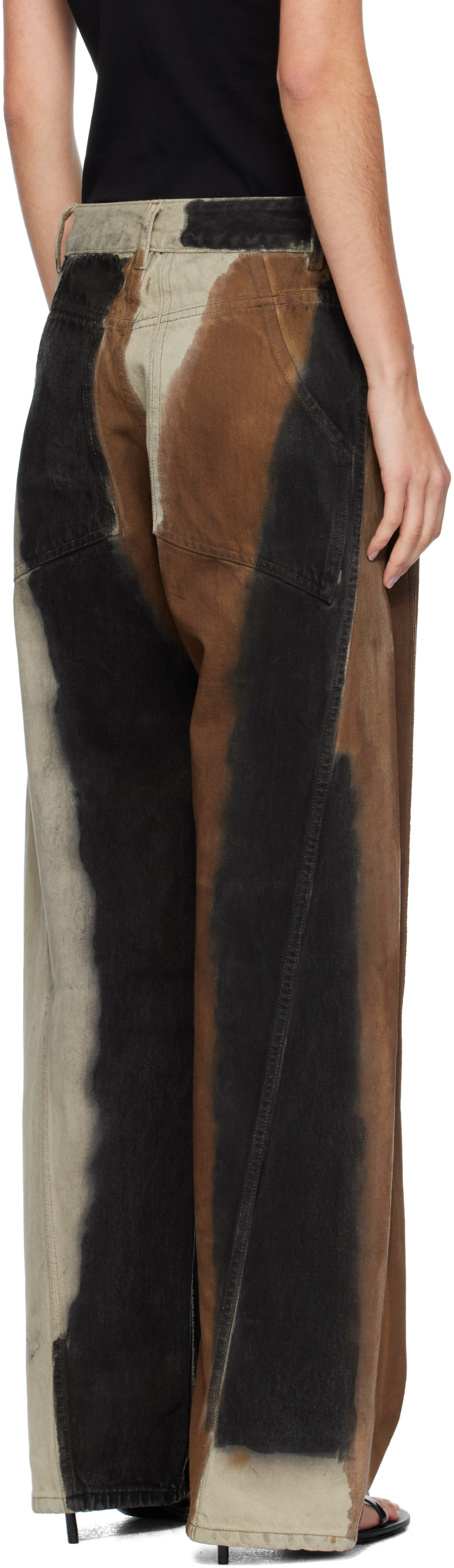 Eckhaus Latta Multicolor Bend Jeans In Gold