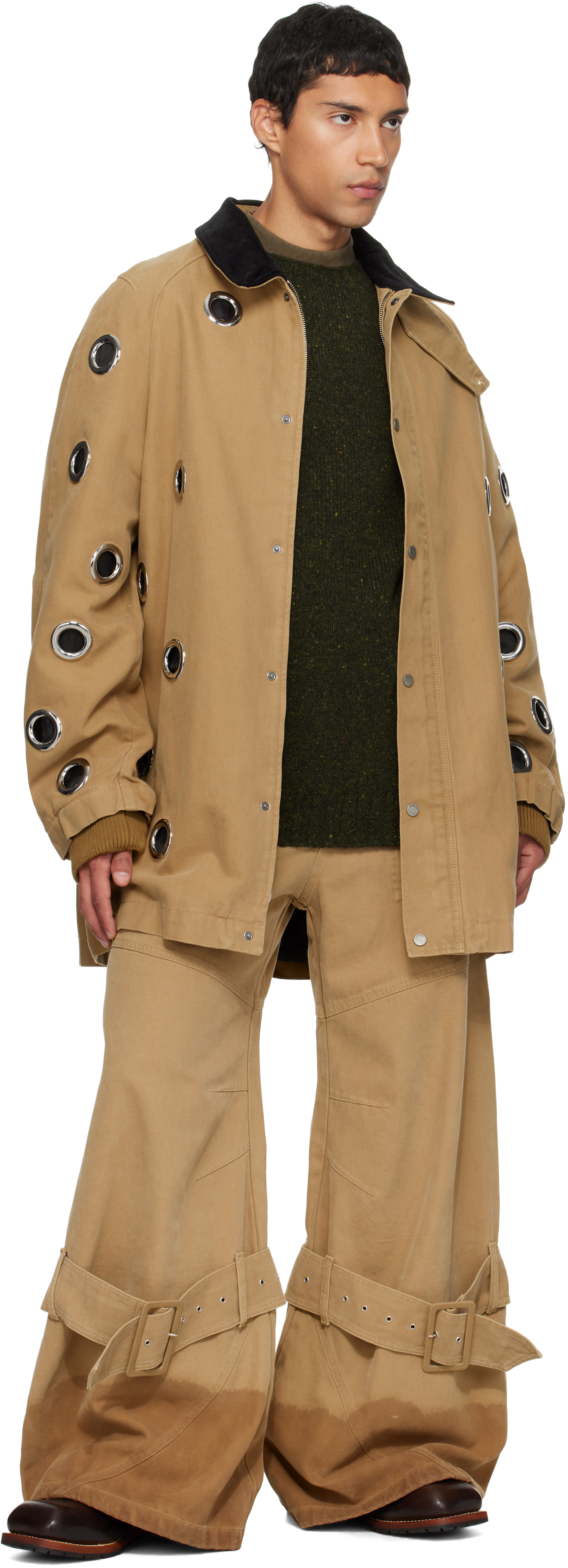 Egonlab Beige Barbour Jacket In Brown