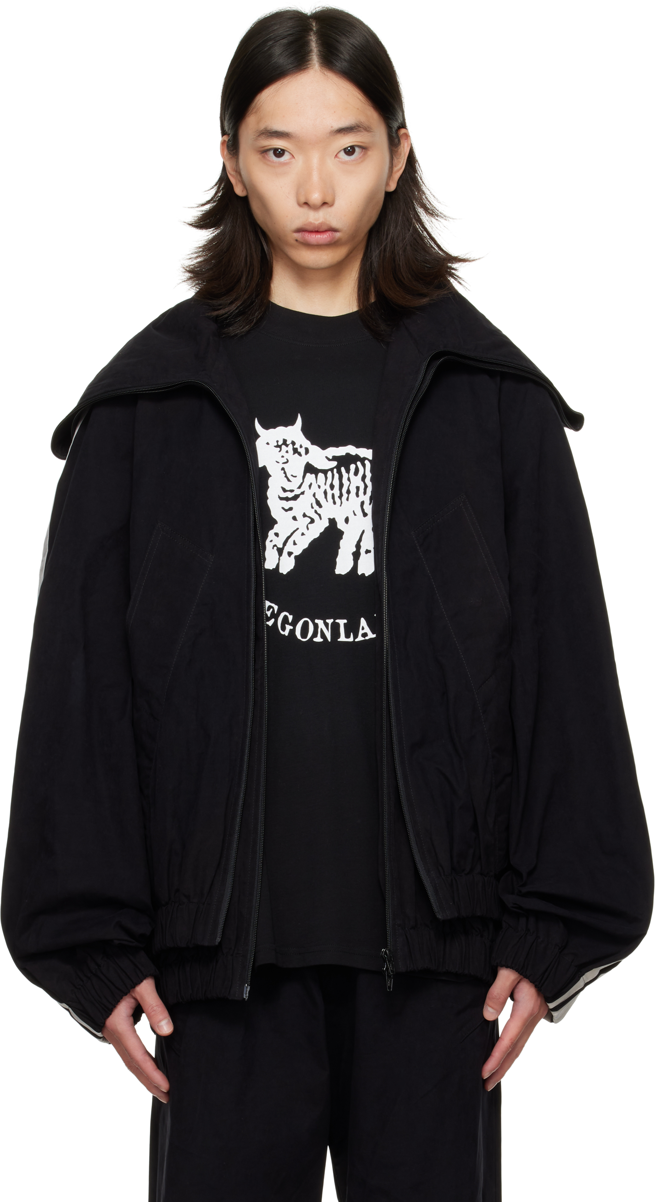Egonlab Brown Fusion Track Jacket In Black