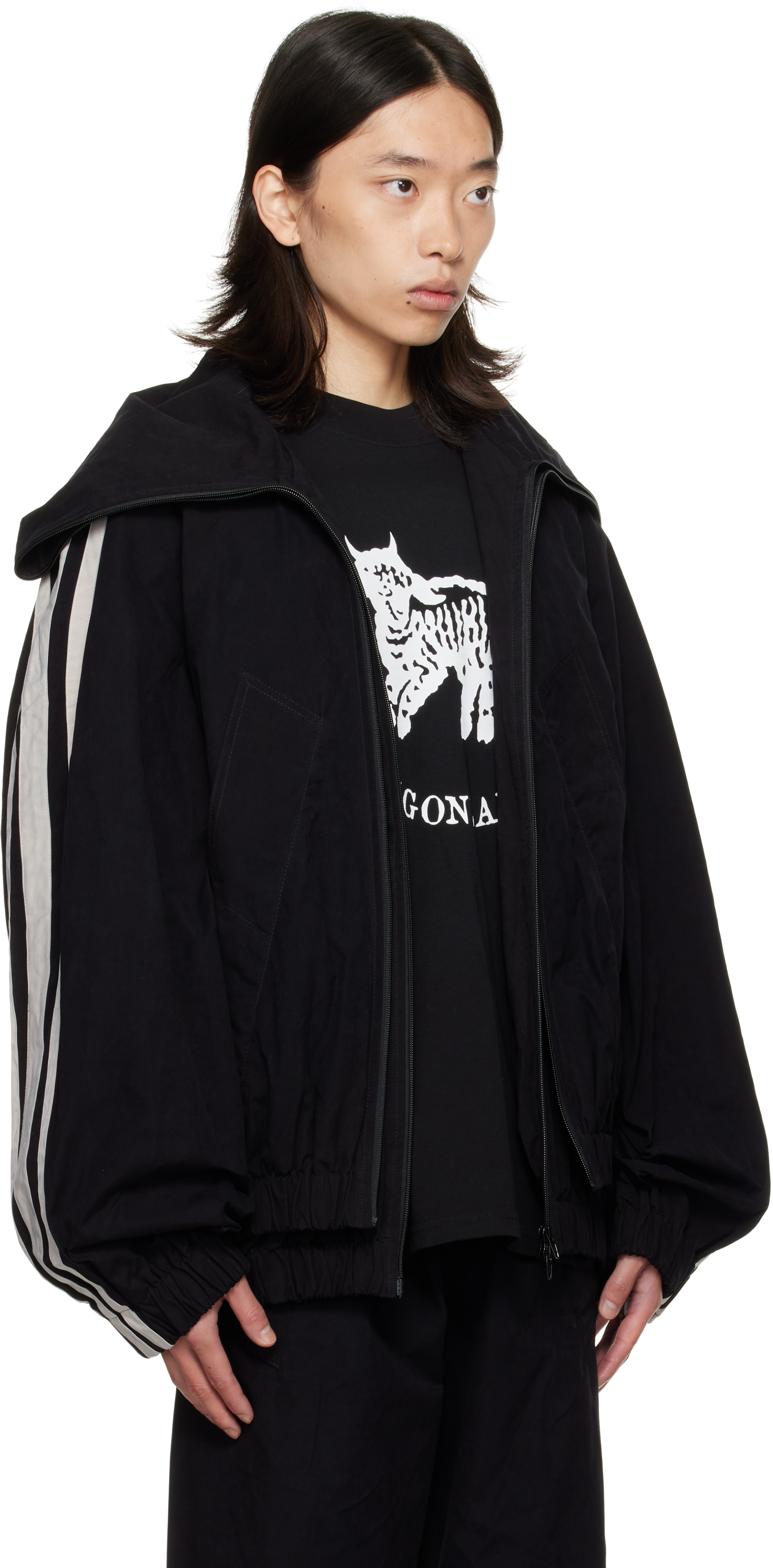 Egonlab Brown Fusion Track Jacket In Black