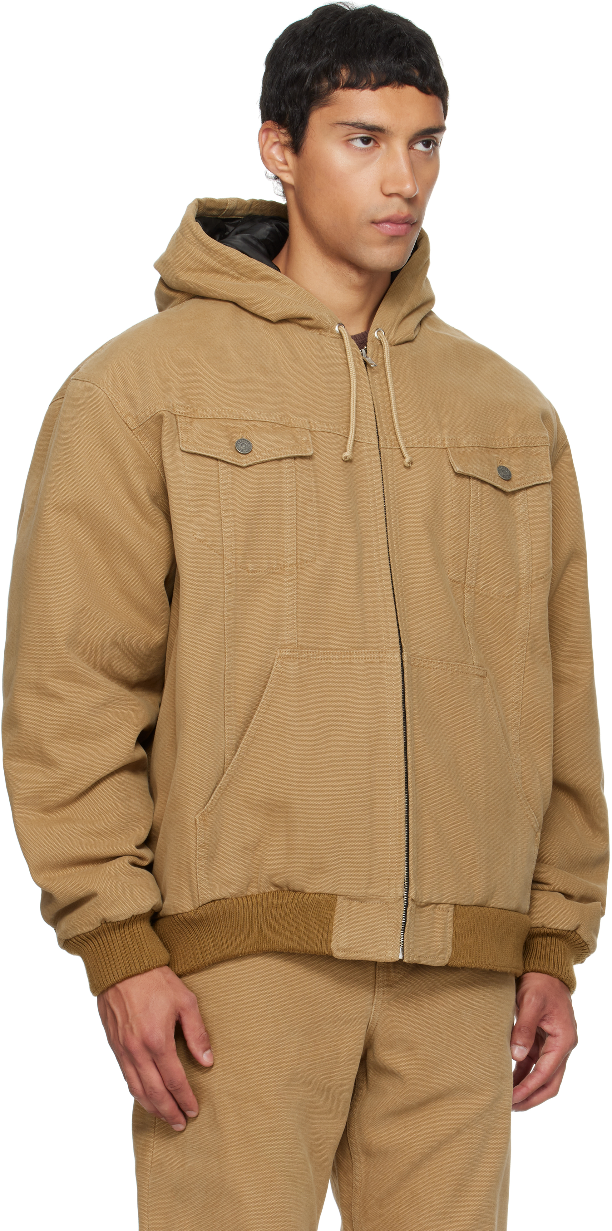 Egonlab Beige Hooded Jacket In Brown