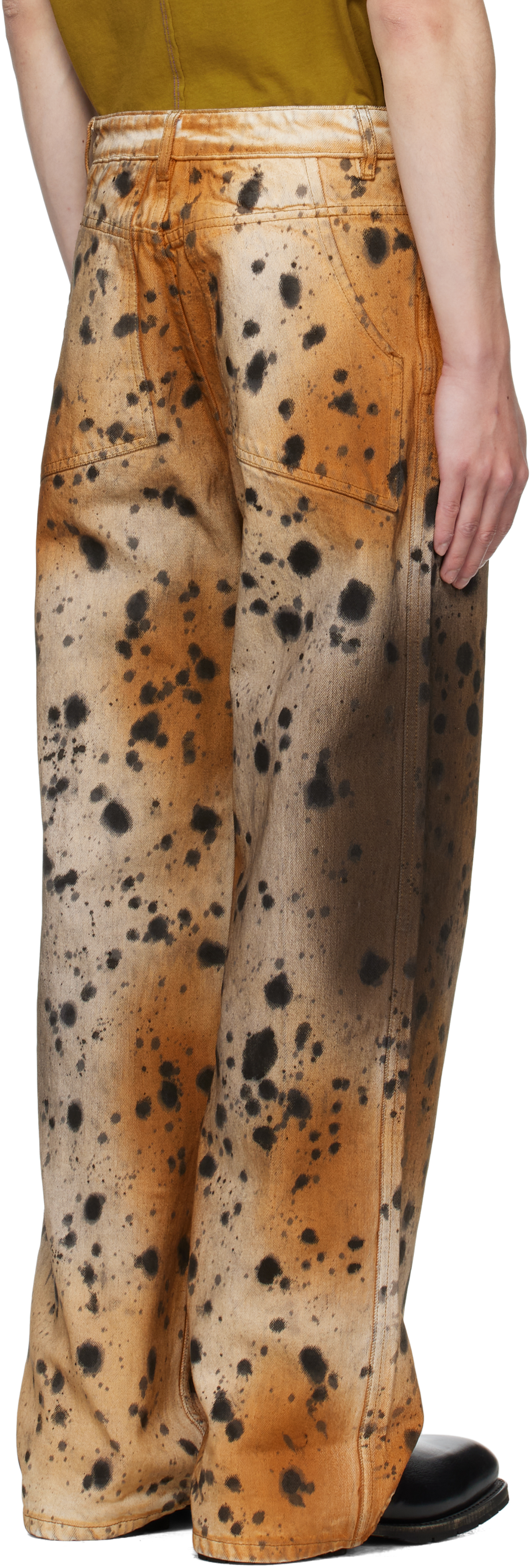 Eckhaus Latta Tan & Beige Wide Leg Jeans In Brown