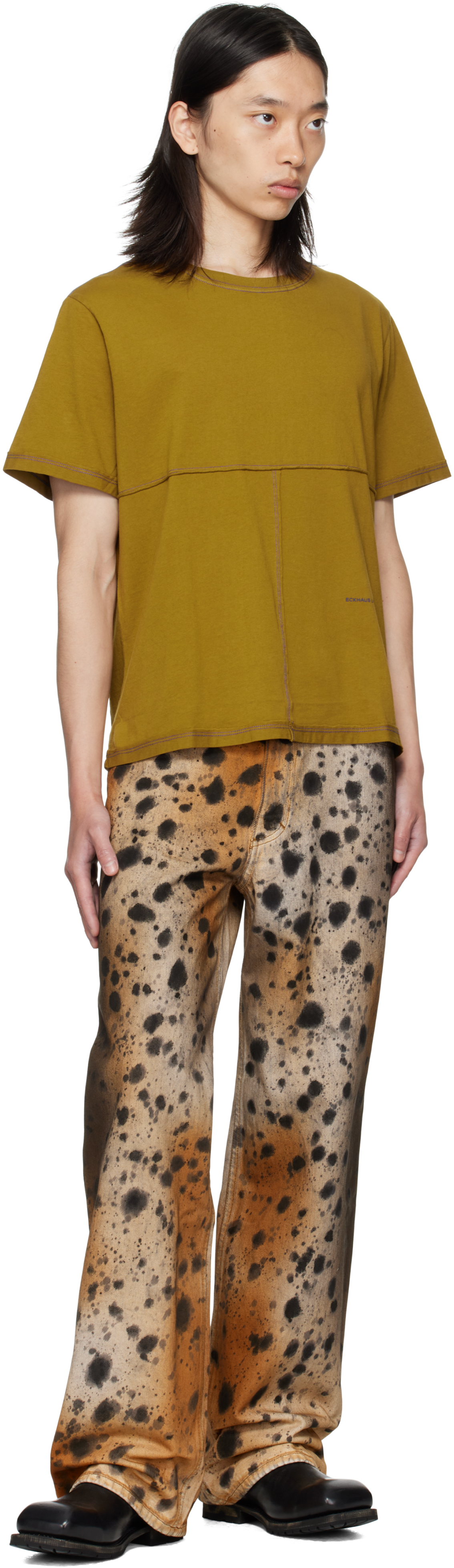 Eckhaus Latta Tan & Beige Wide Leg Jeans In Brown