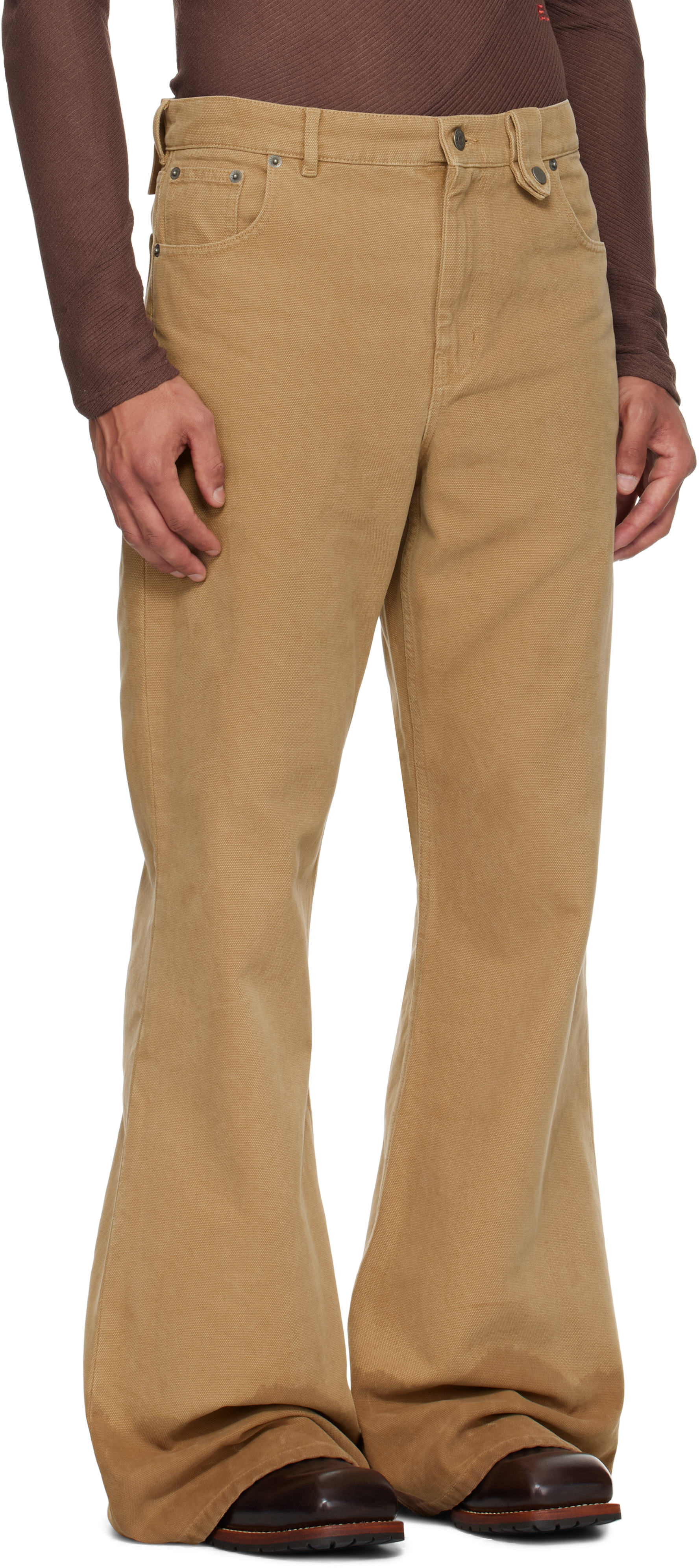 Egonlab Beige Samy Wide Leg Jeans In Nude