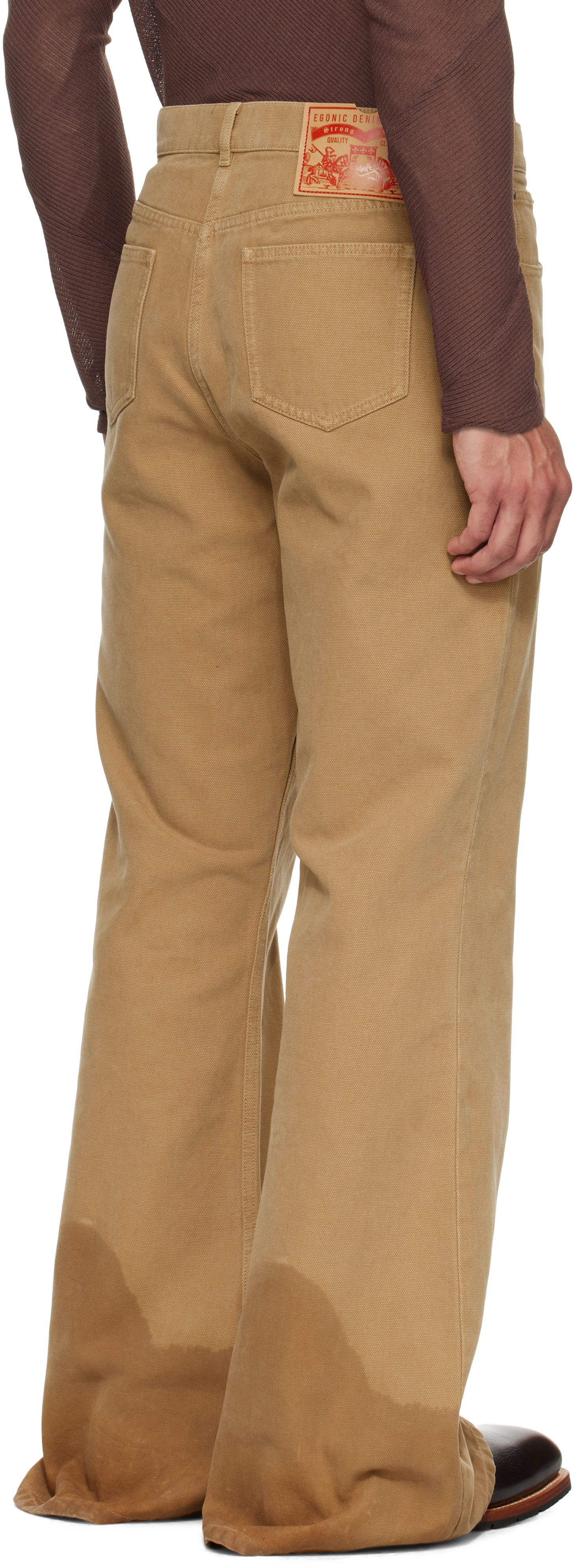 Egonlab Beige Samy Wide Leg Jeans In Nude