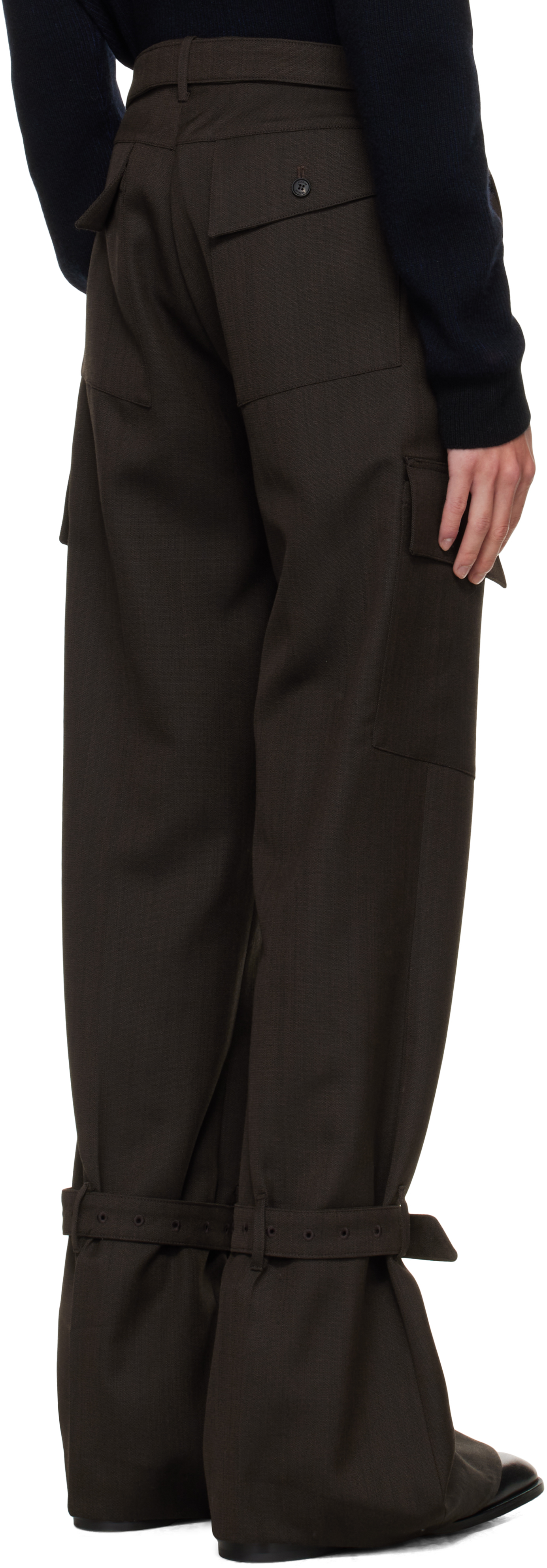 Egonlab Brown Belted Cargo Pants In Brown