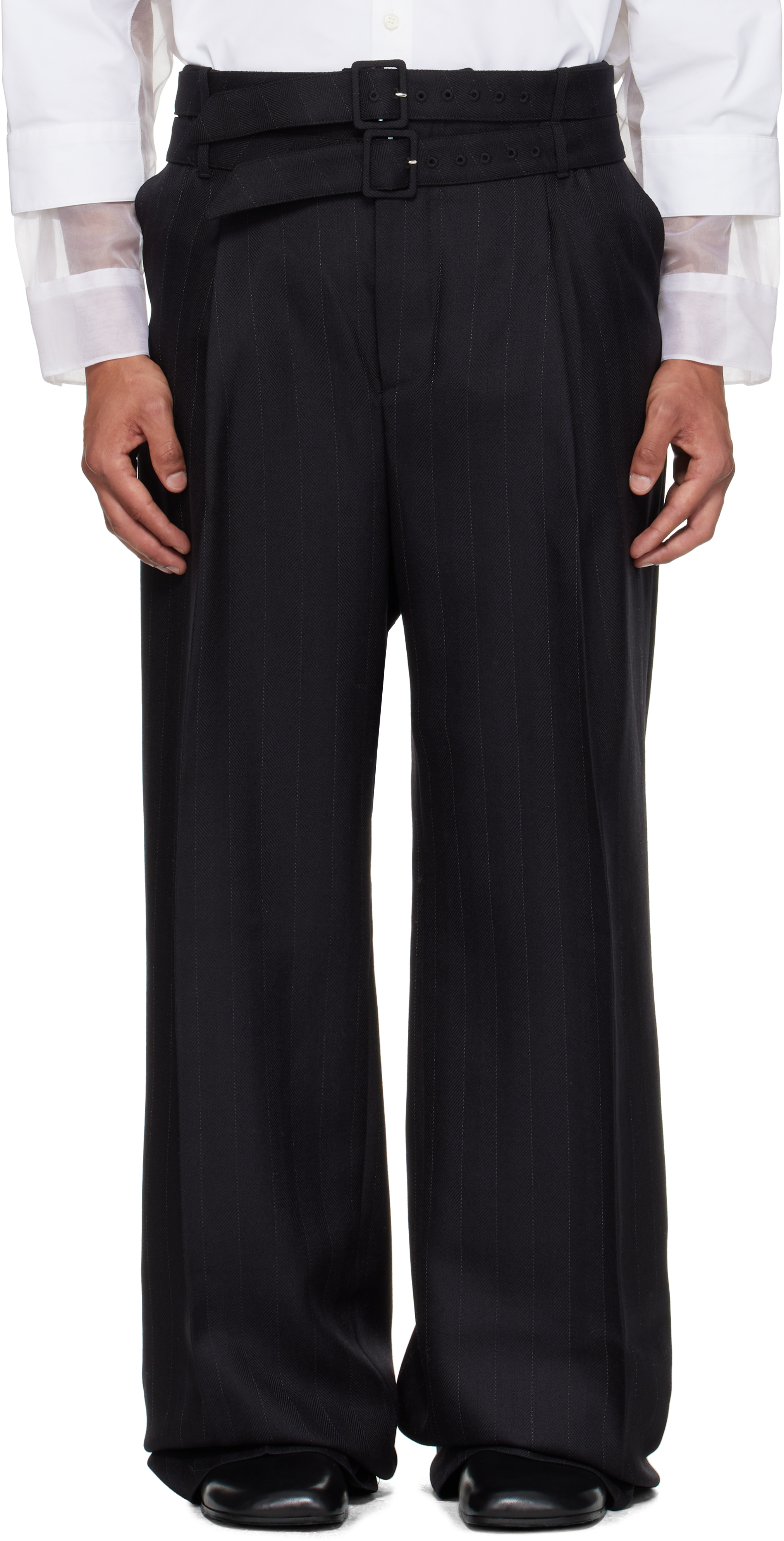 Egonlab Pleated Trousers In Black
