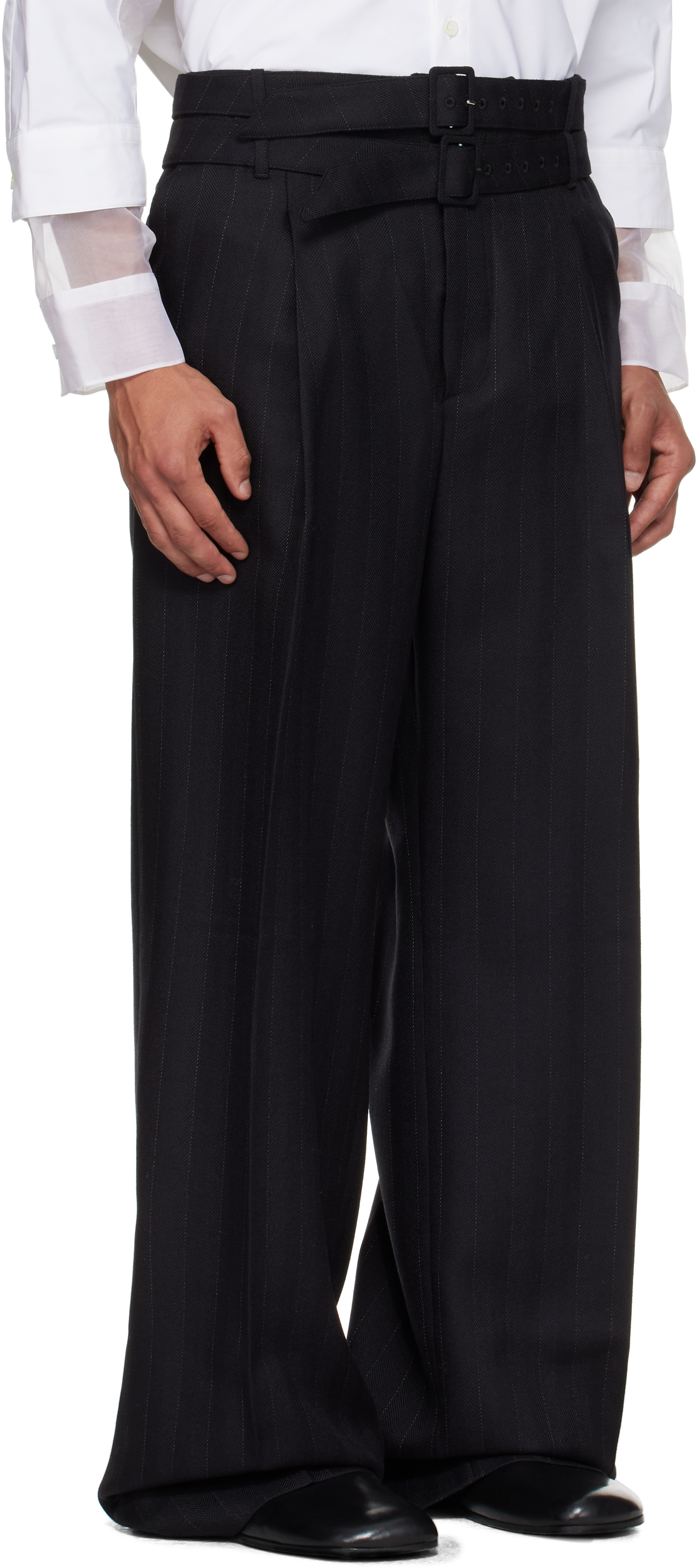 Egonlab Pleated Trousers In Black