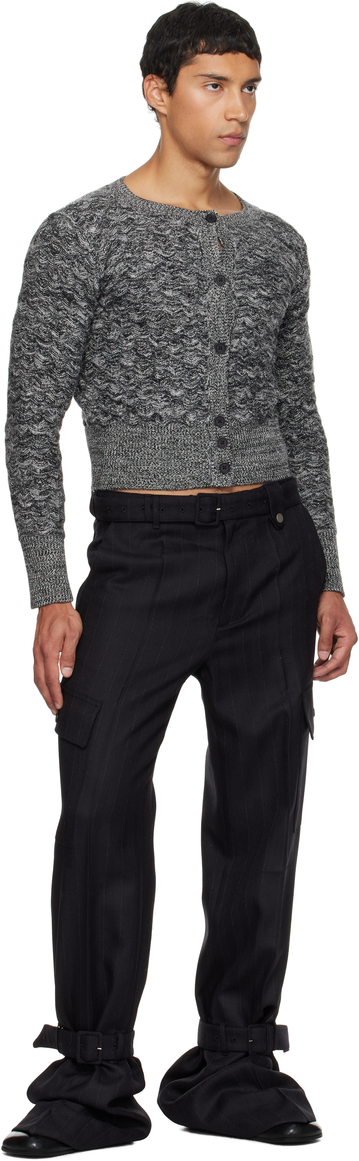 Egonlab Black Belted Cargo Pants In Black