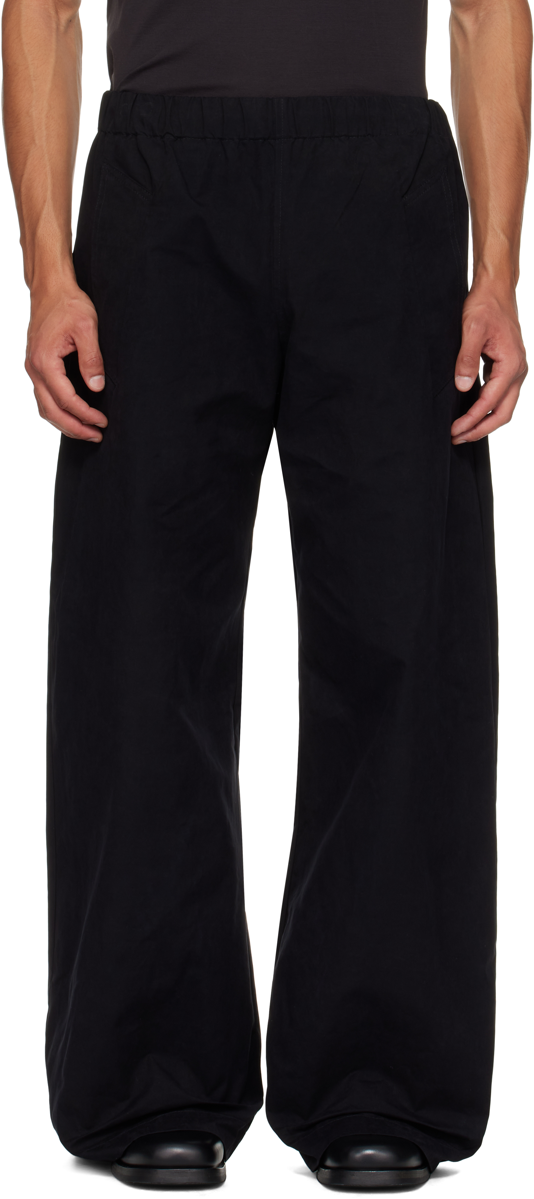Egonlab Black Drawstring Track Pants In Black