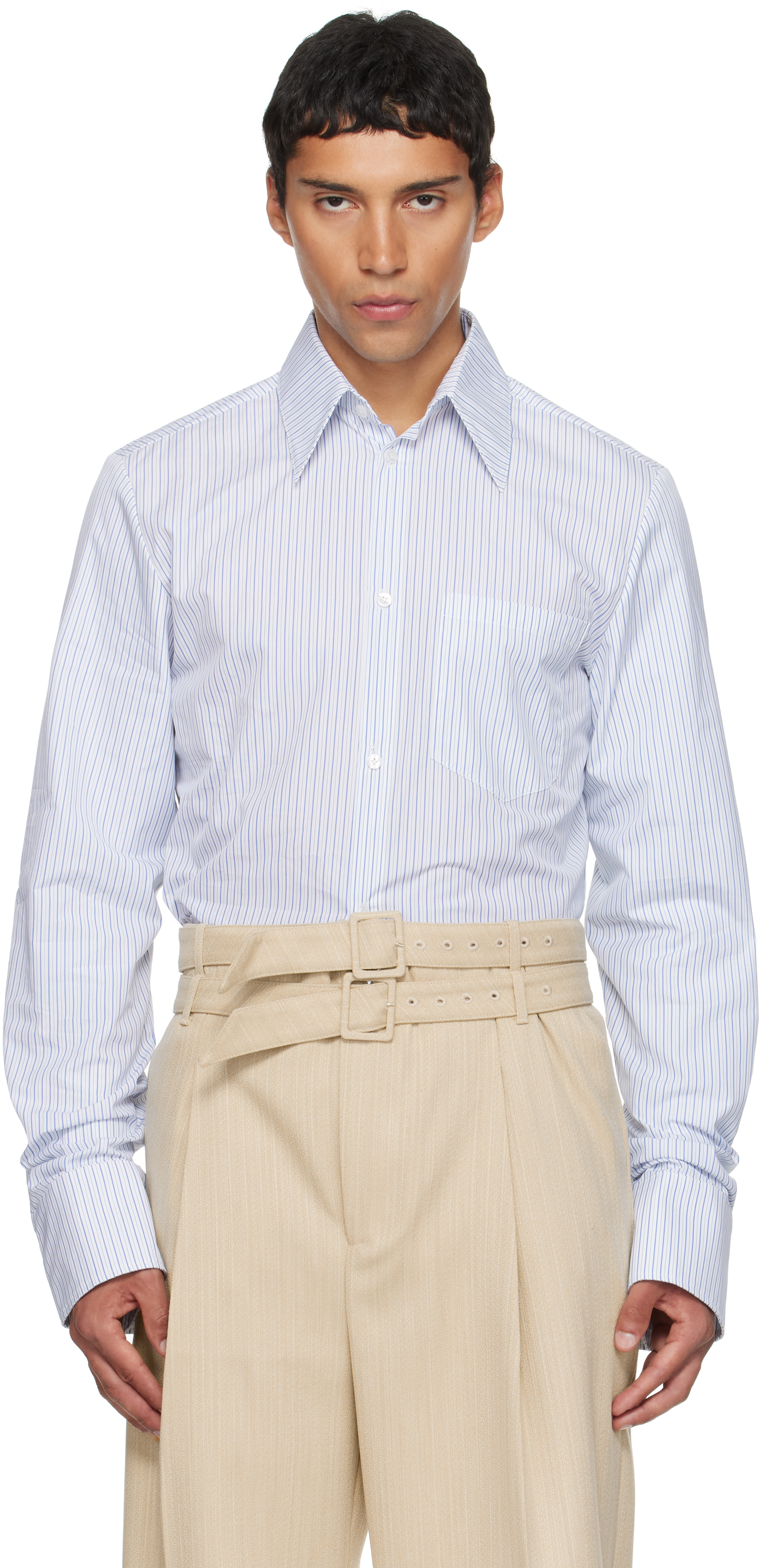 Egonlab Double Sleeves Shirt In Blue