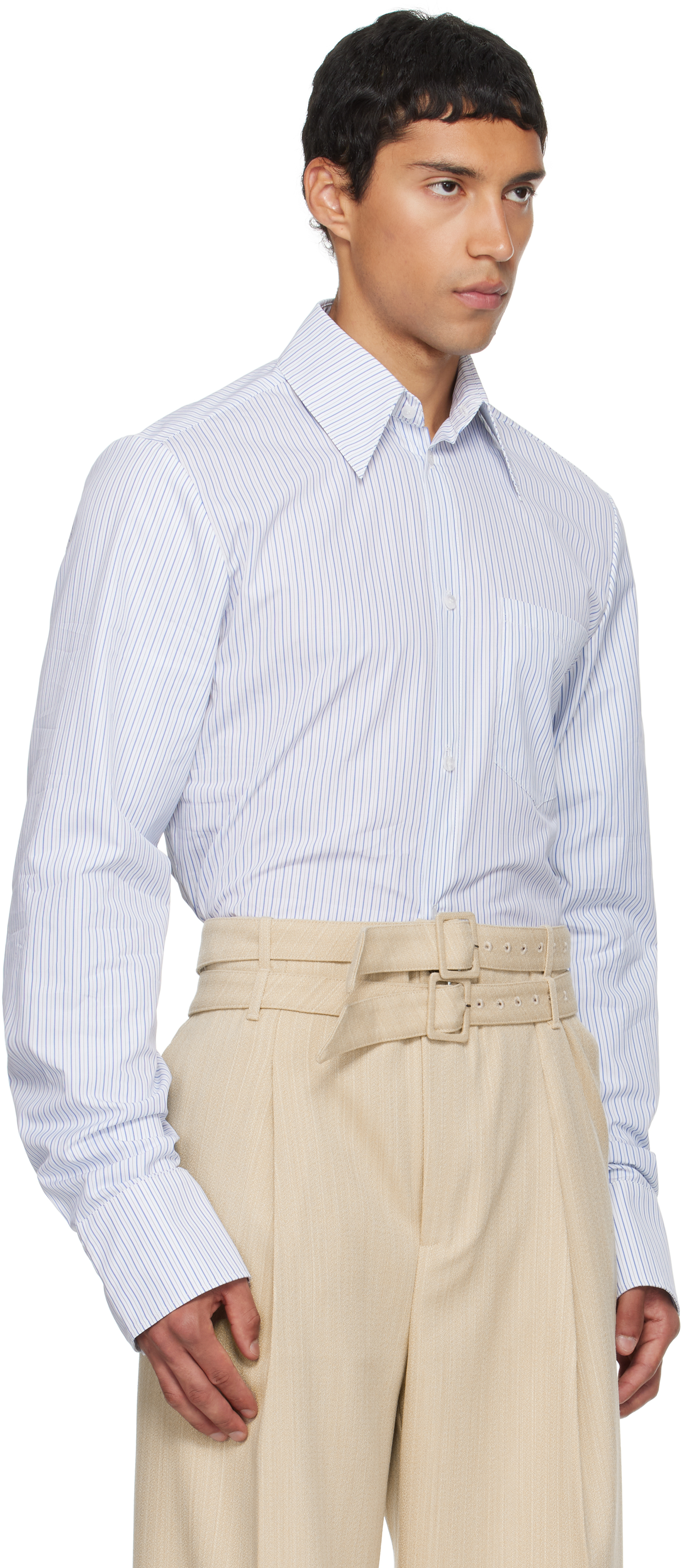 Egonlab Double Sleeves Shirt In Blue