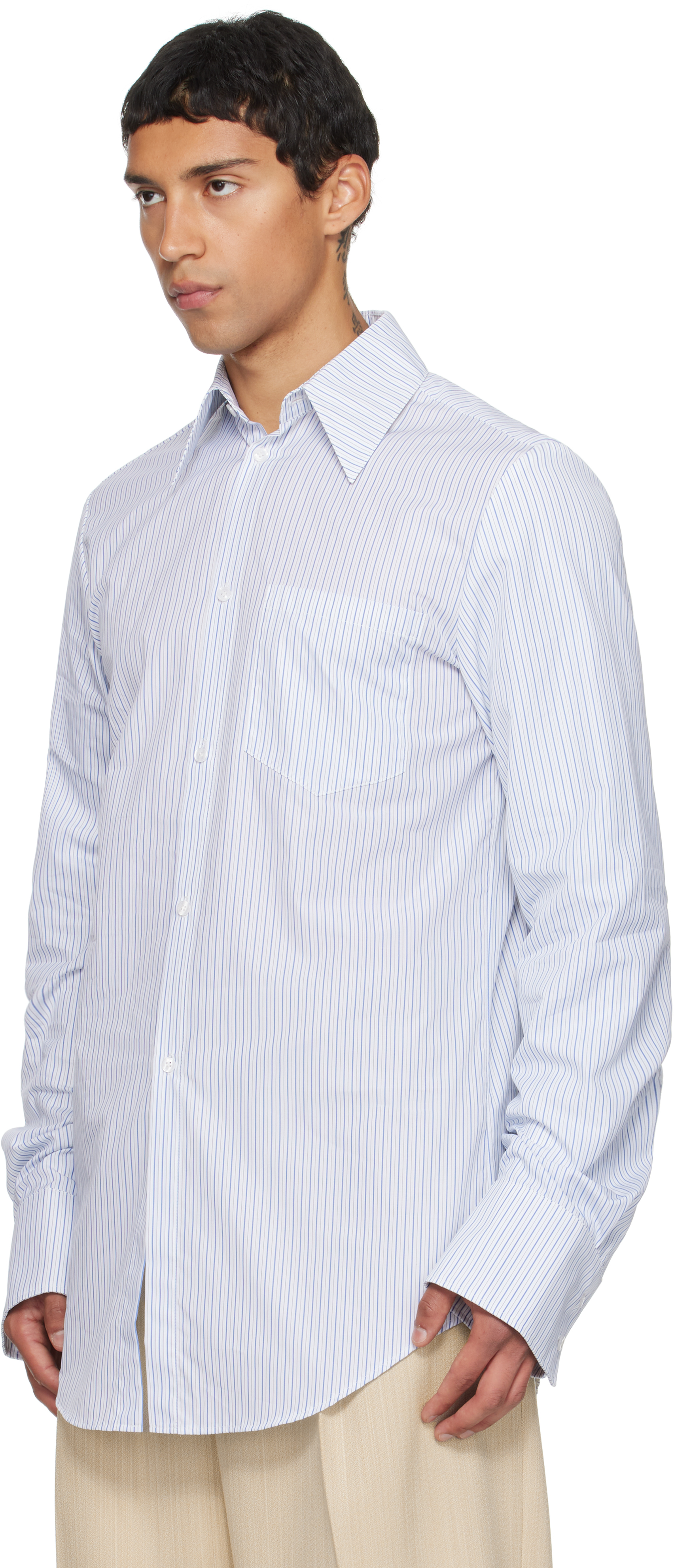 Egonlab Double Sleeves Shirt In Blue