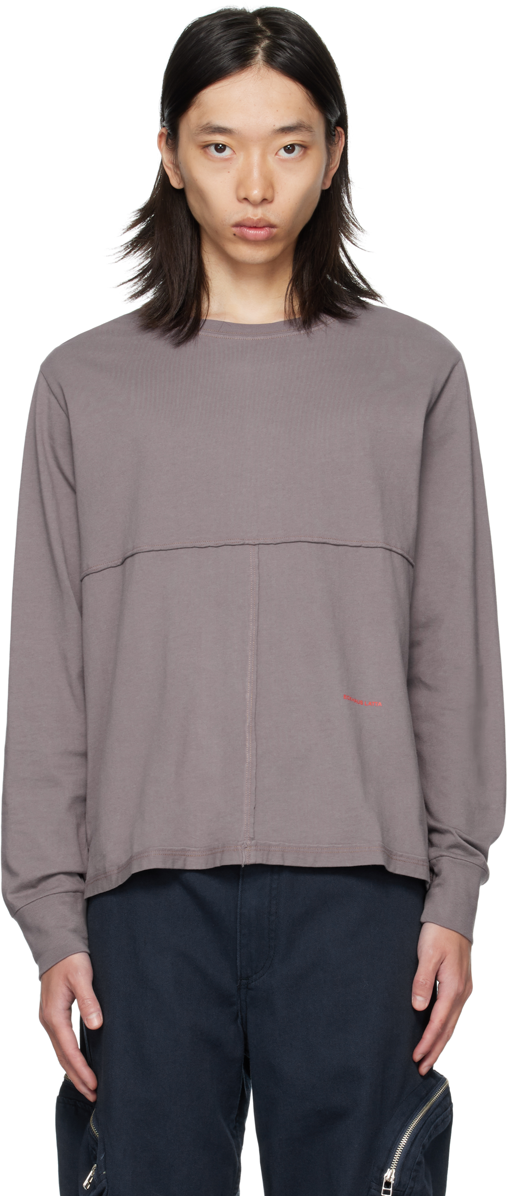 Purple Lapped Long Sleeve T-shirt by Eckhaus Latta on Sale