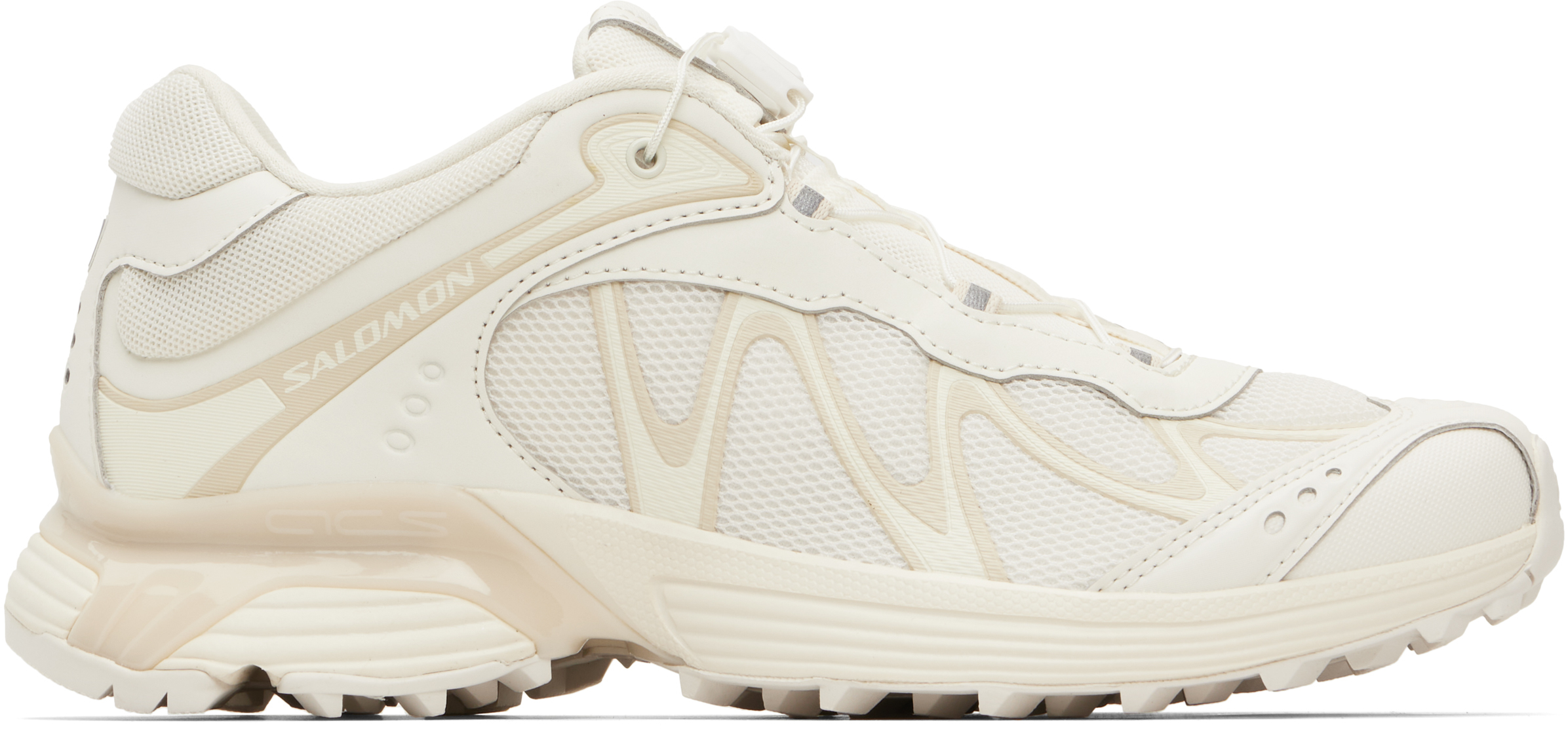 Salomon Mesh Panel Slip-on Sneakers With Padded Collar In White
