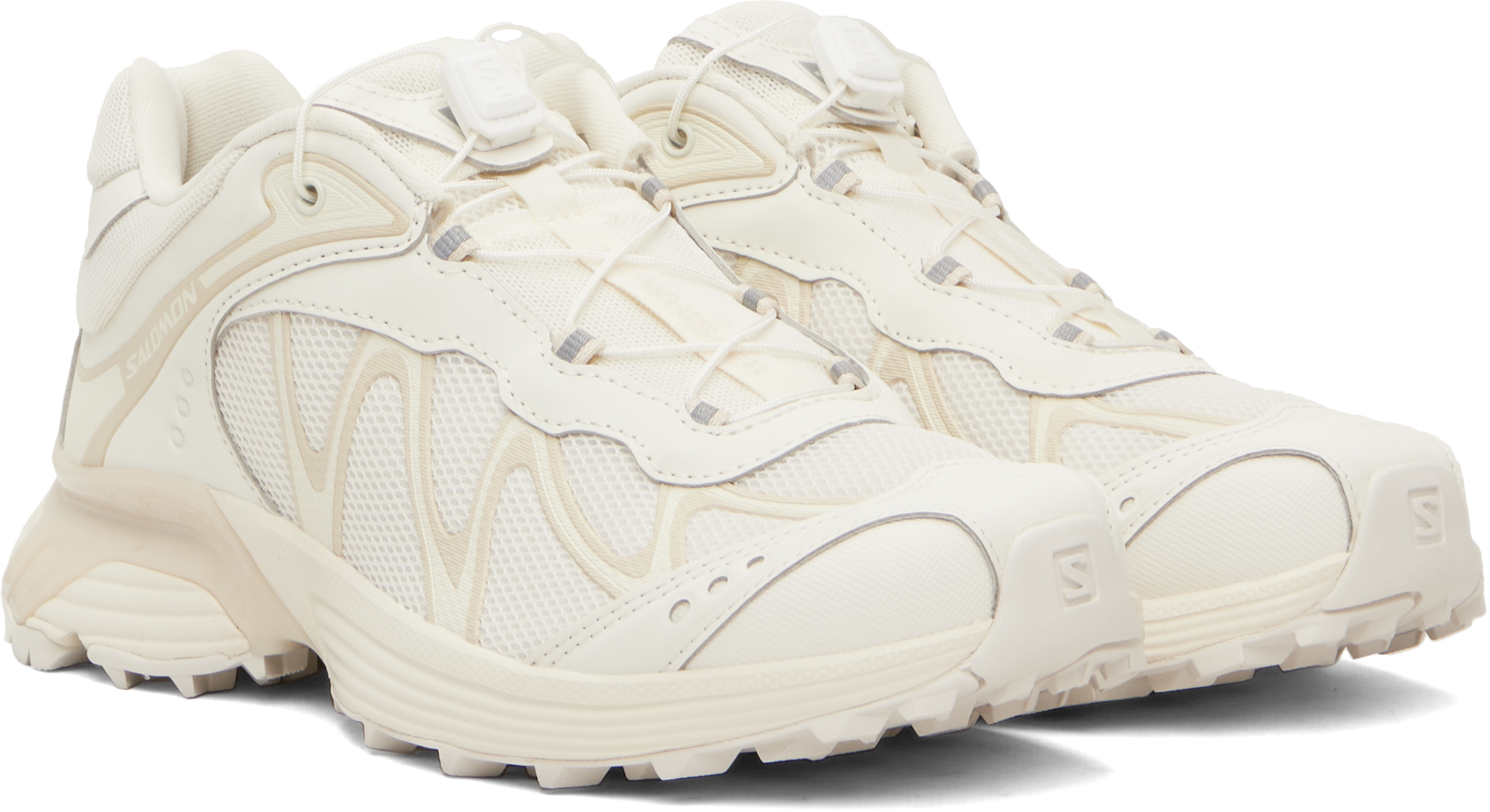 Salomon Mesh Panel Slip-on Sneakers With Padded Collar In White