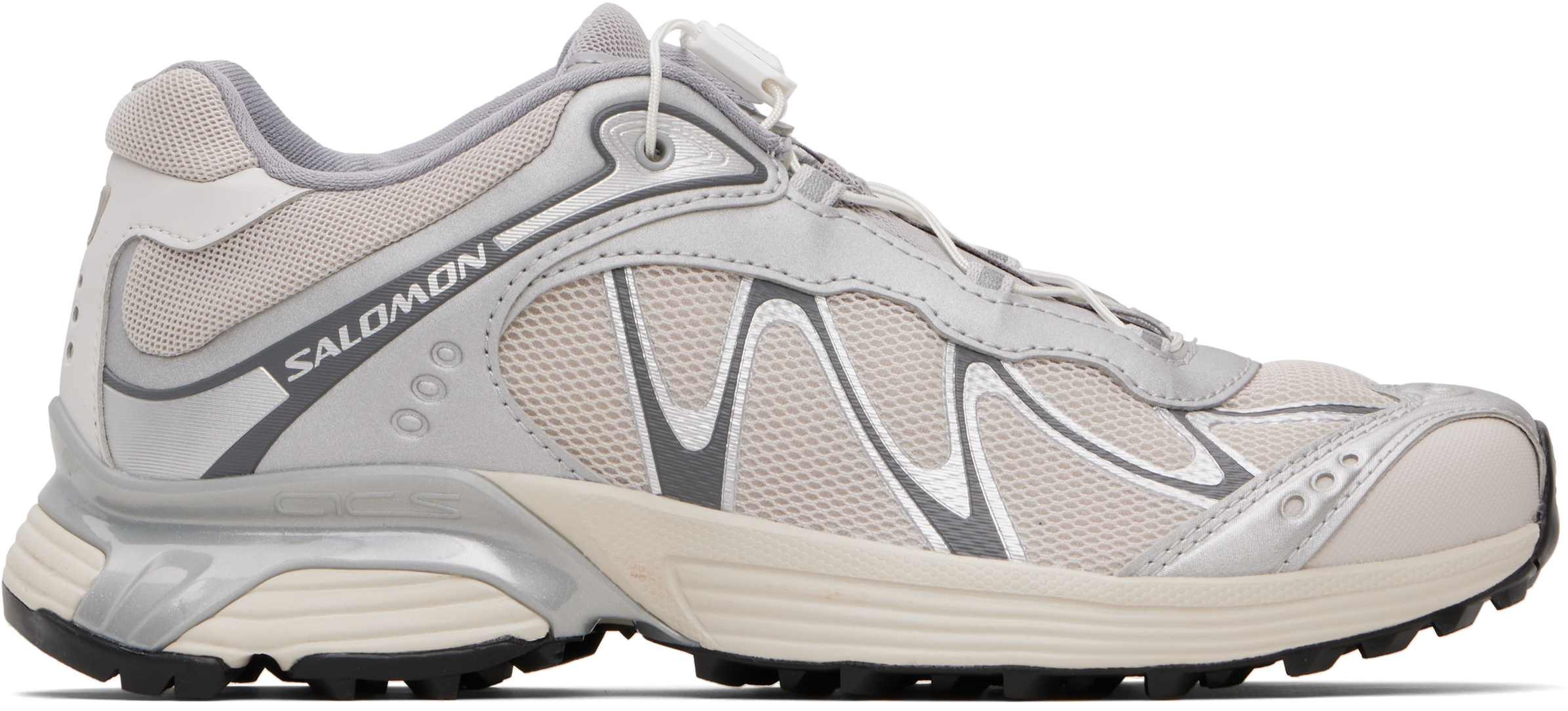 Salomon: Silver & Beige XT-Whisper Sneakers | SSENSE Canada Salomon: Silver & Beige XT-Whisper Sneakers | SSENSE Canada