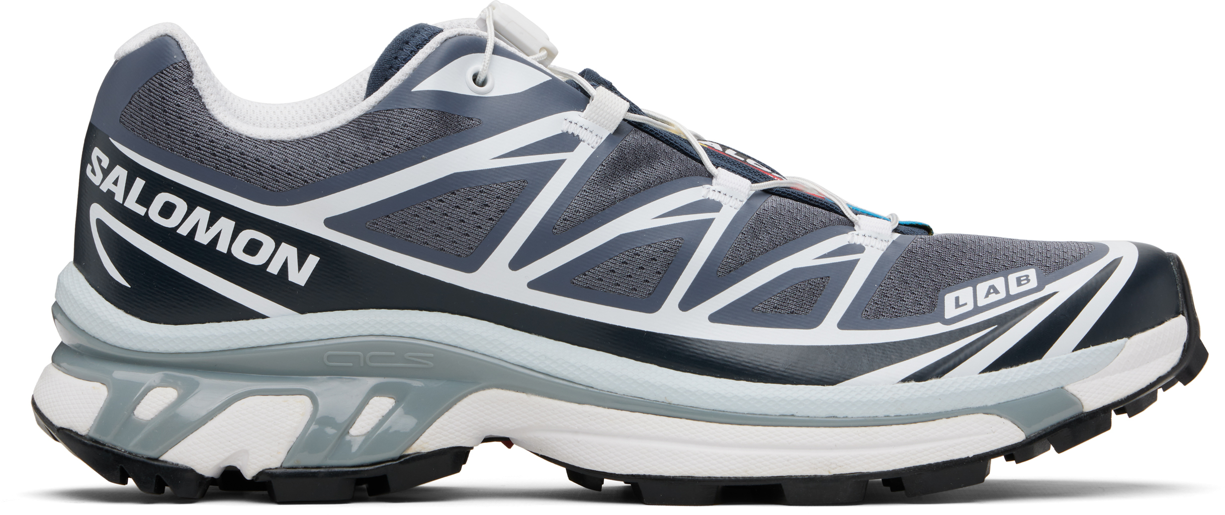 Salomon Xt-6 Grisaille Grey Mesh Sneakers In Gray