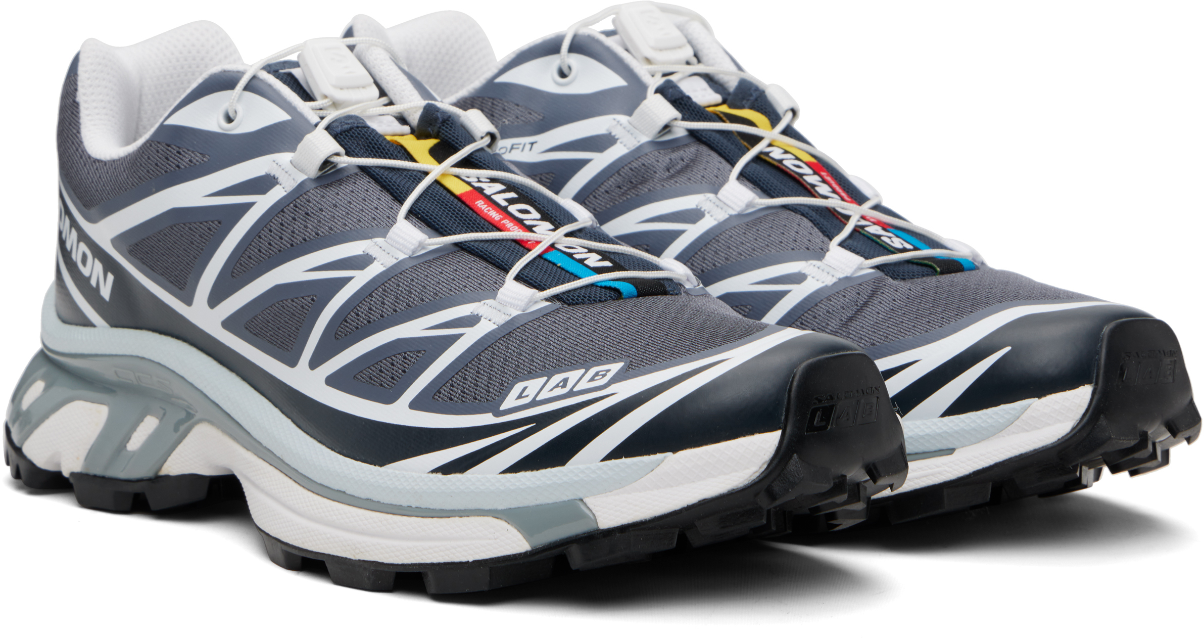 Salomon Xt-6 Grisaille Grey Mesh Sneakers In Gray