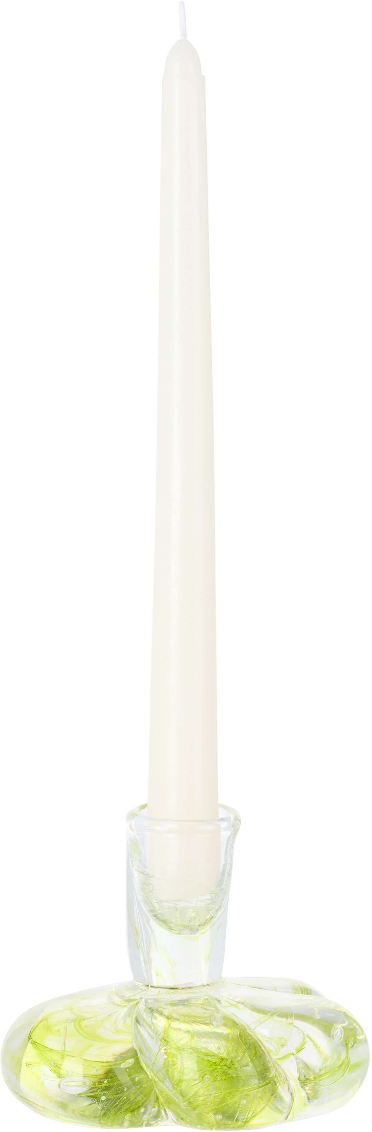 Rashelle Green Flubber Candle Holder In Lime Green
