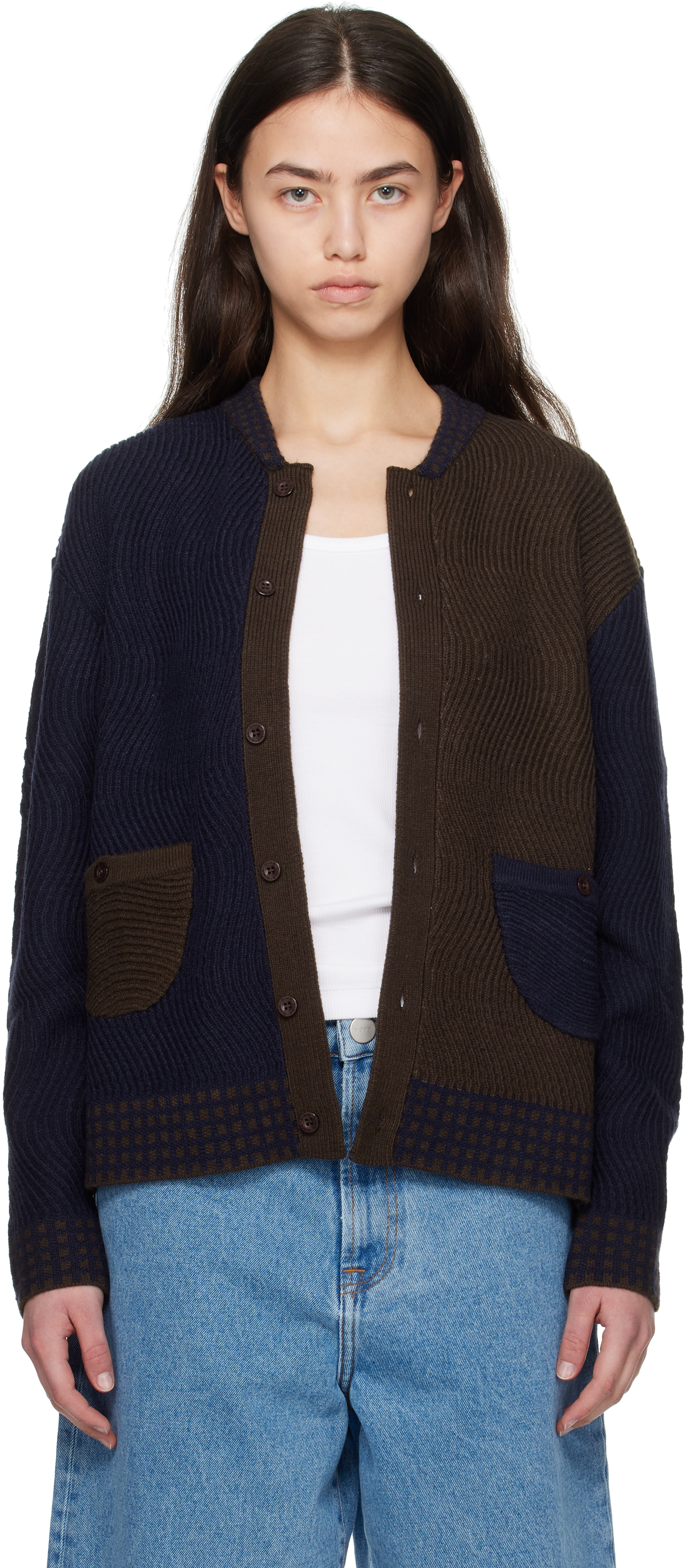 トップス Dime lightwave cardigan midnight Dime Lightwave Knit Cardigan (Black / Green / Red