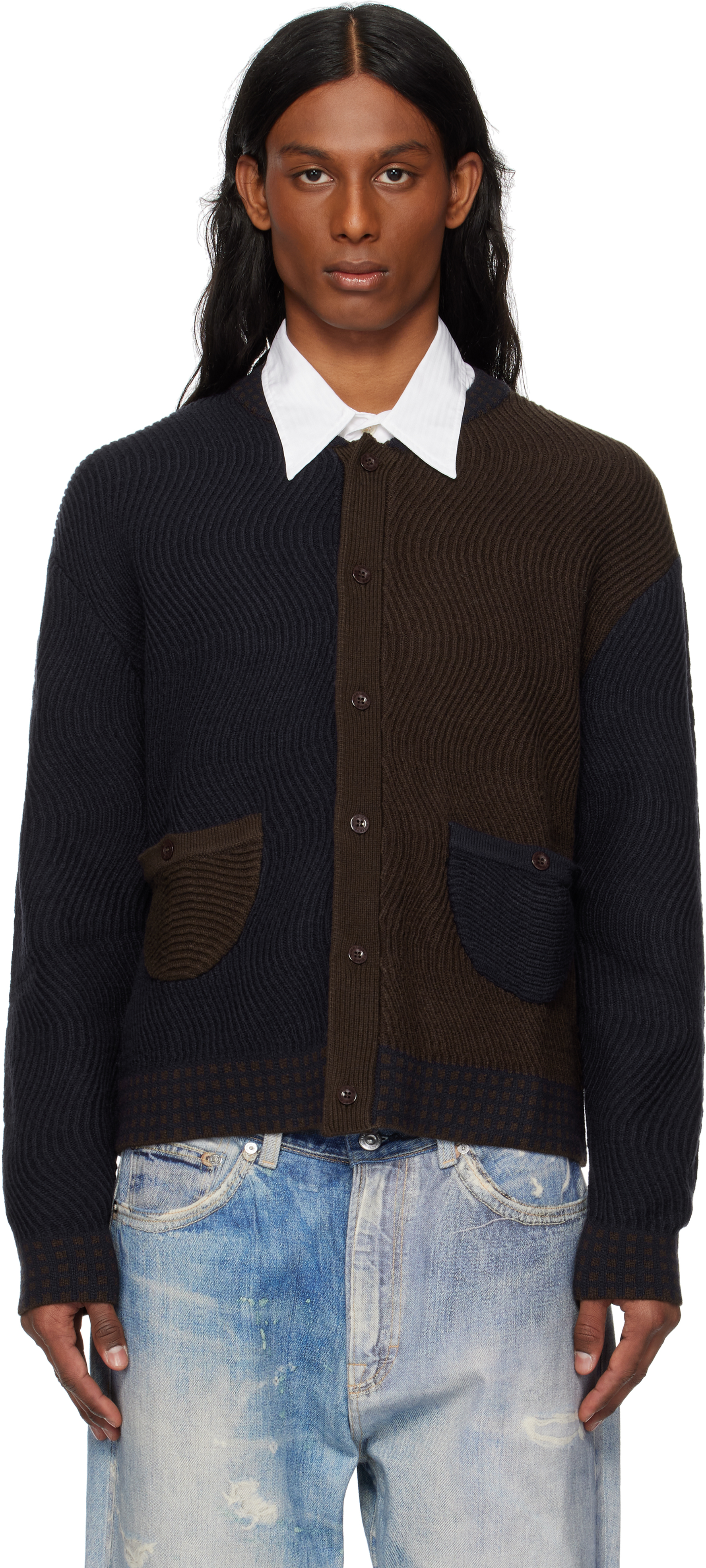 DIME カーディガン Dime Dipped Cardigan / Icy Blue (ダイム ニット/セーター