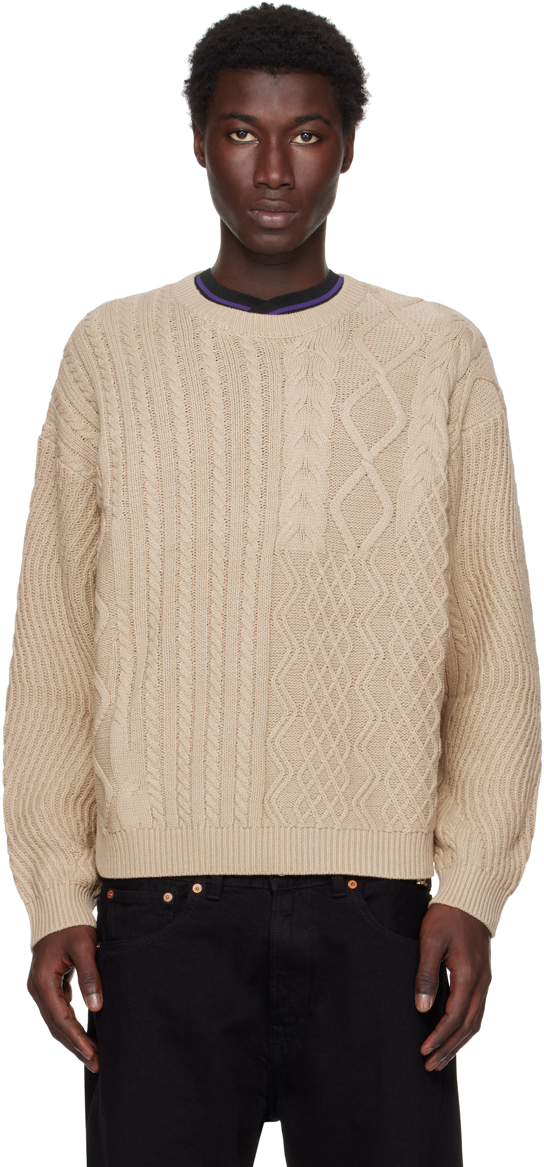 Beige Haze Cardigan by Dime on Sale