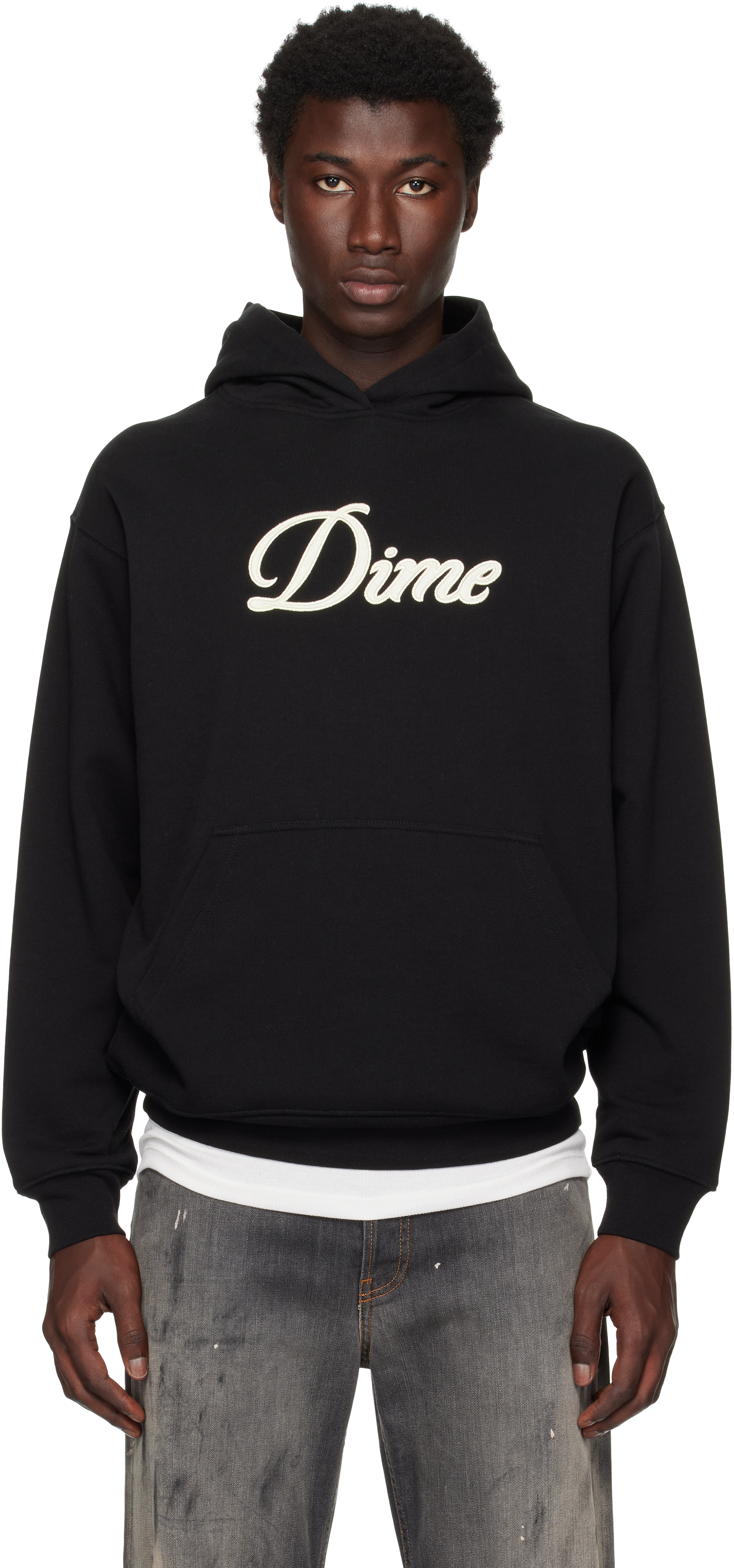 Dime: Black Cursive Hoodie | SSENSE Canada