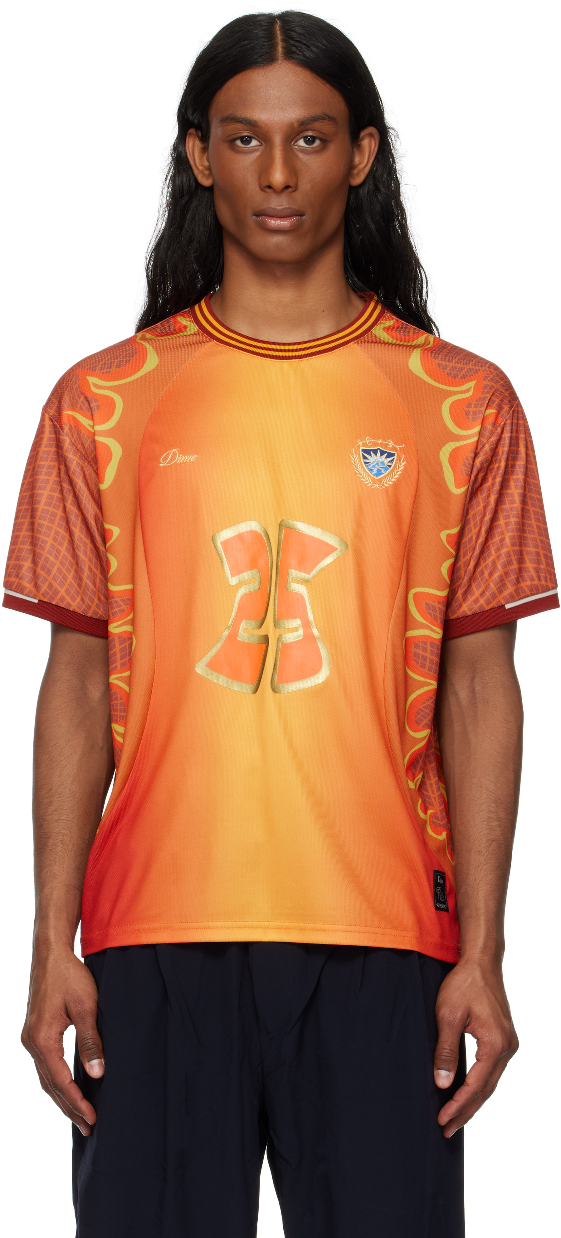 【関税込み】Dime オレンジ Holy Flame Jersey トップス Dime: オレンジ Holy Flame Jersey トップス | SSENSE 日本