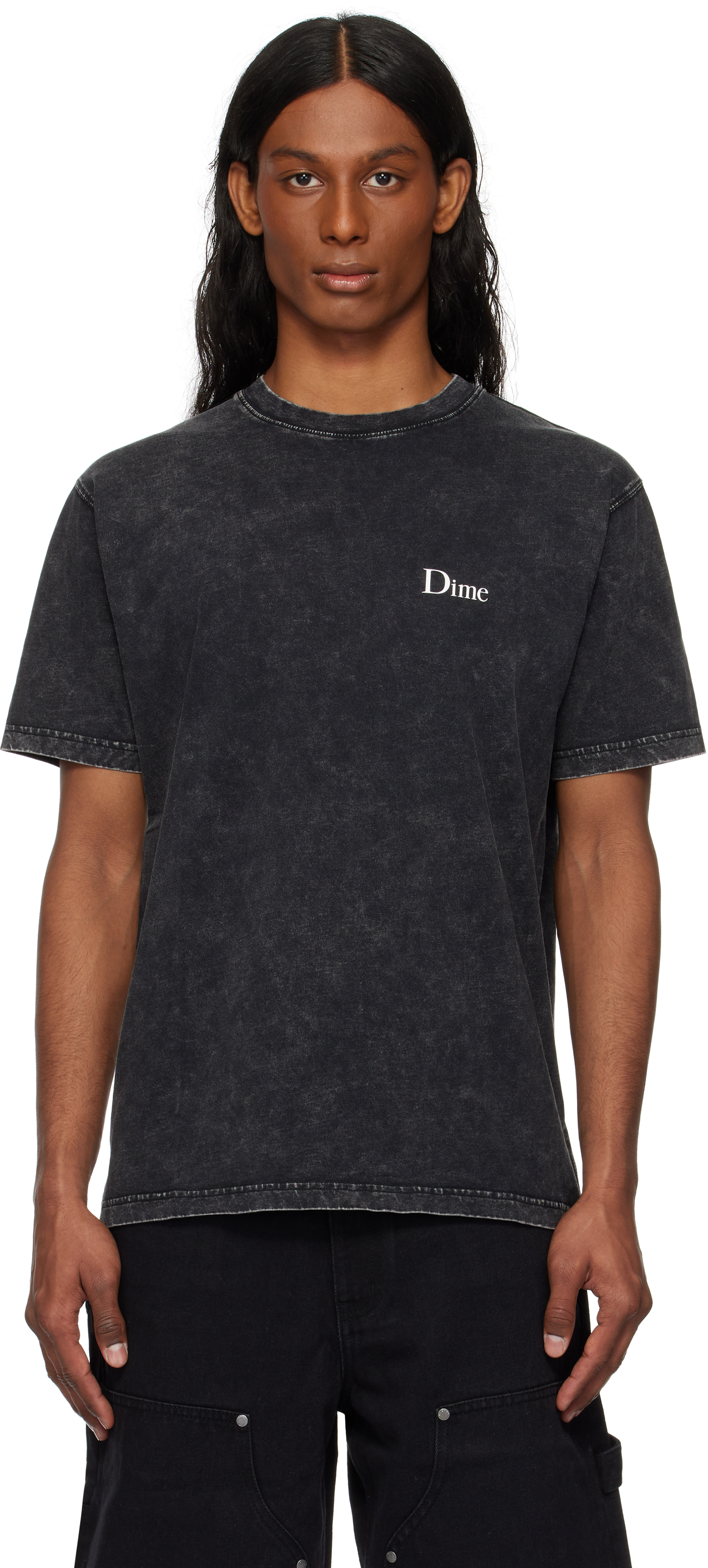 DIME SSENSE ブラック クラシック スモールロゴ Tシャツ Dime: Black Classic Small Logo T-shirt | SSENSE 日本