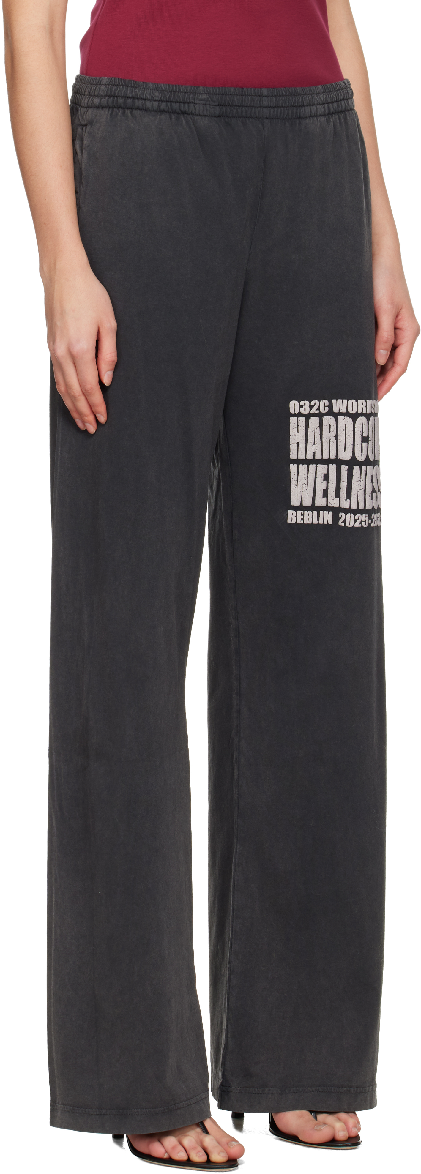 032c Gray Hardcore Wellness Lounge Pants In Black