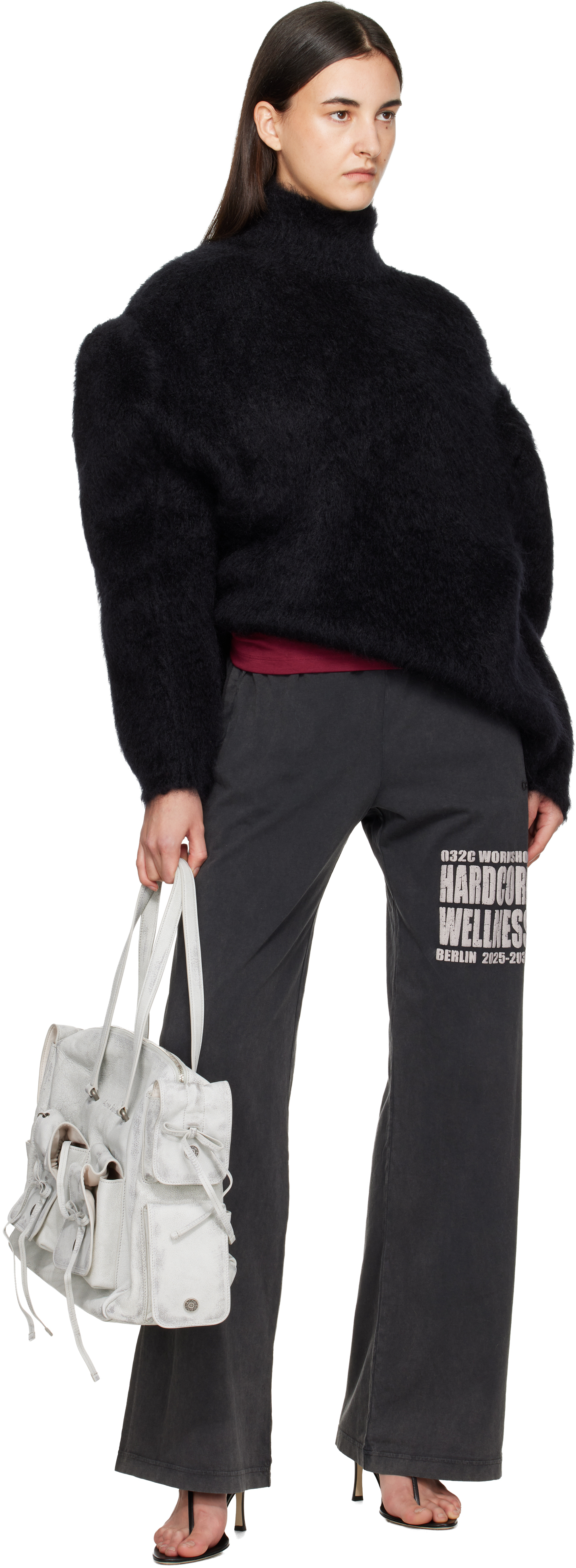 032c Gray Hardcore Wellness Lounge Pants In Black