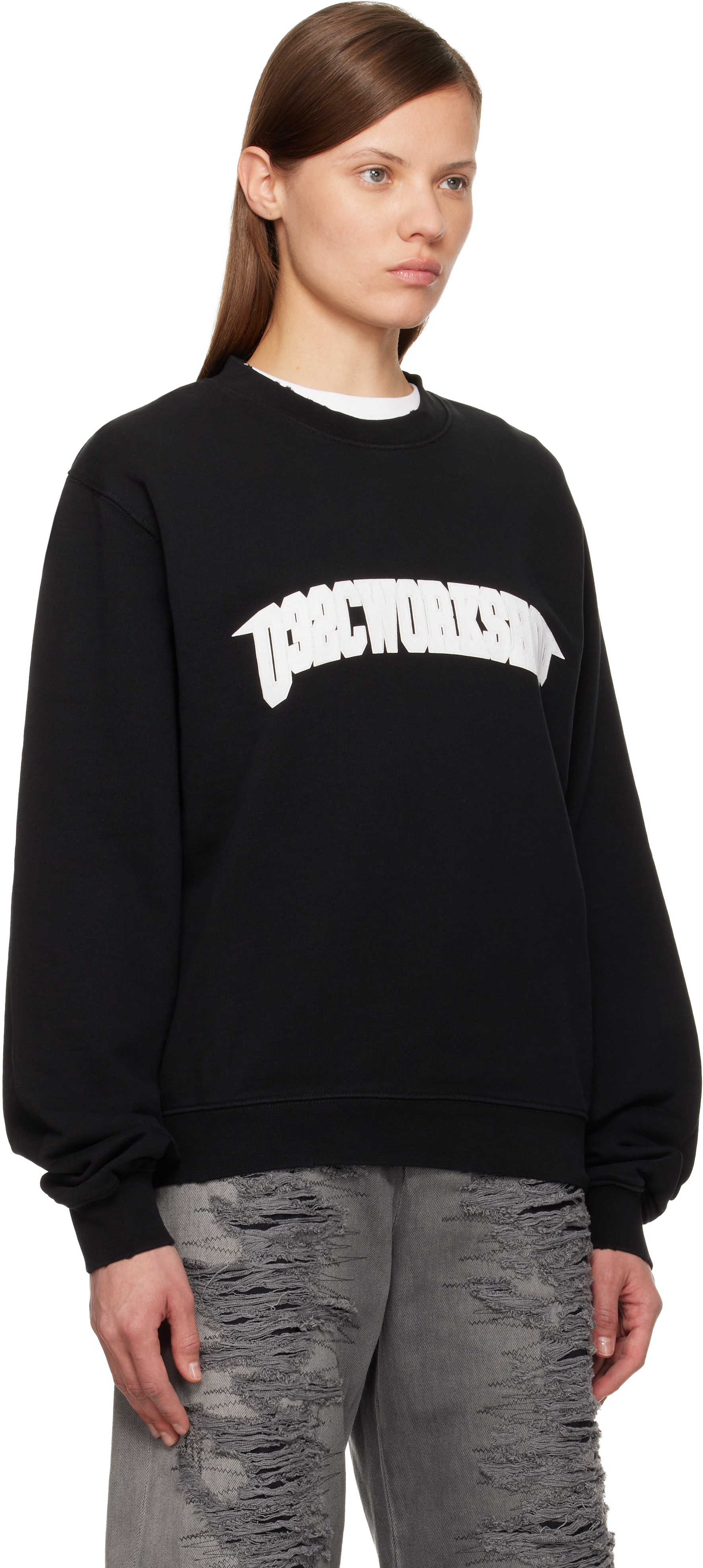 032c Black One Dollar Bill Sweater In Black