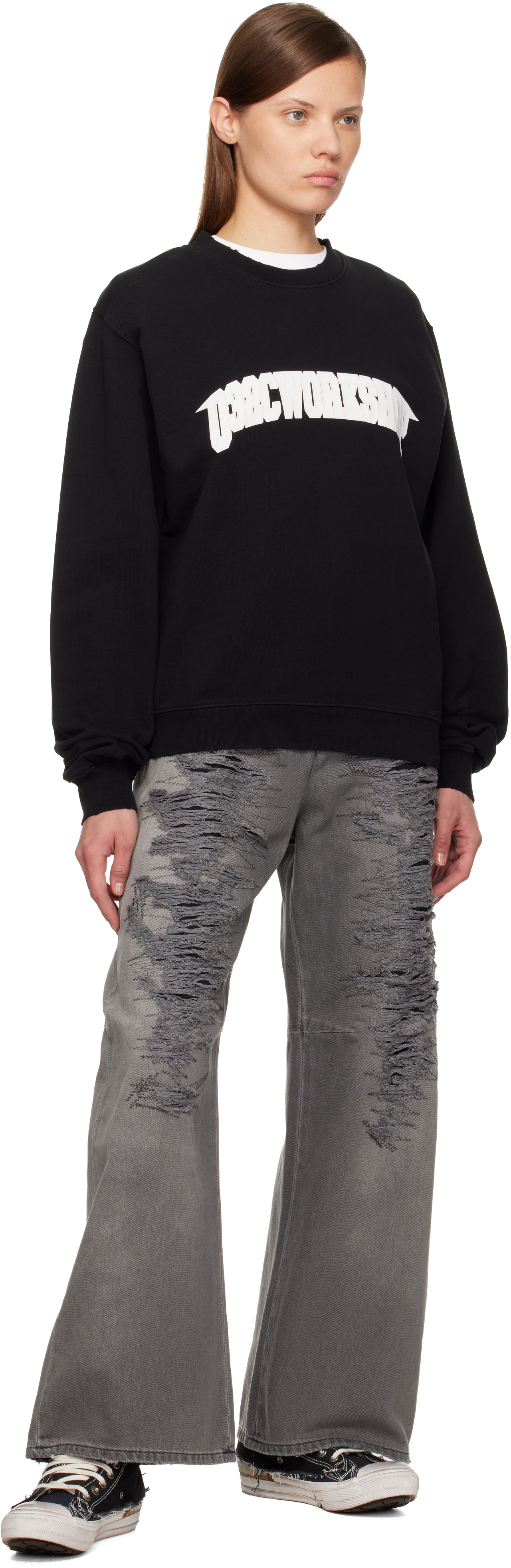 032c Black One Dollar Bill Sweater In Black