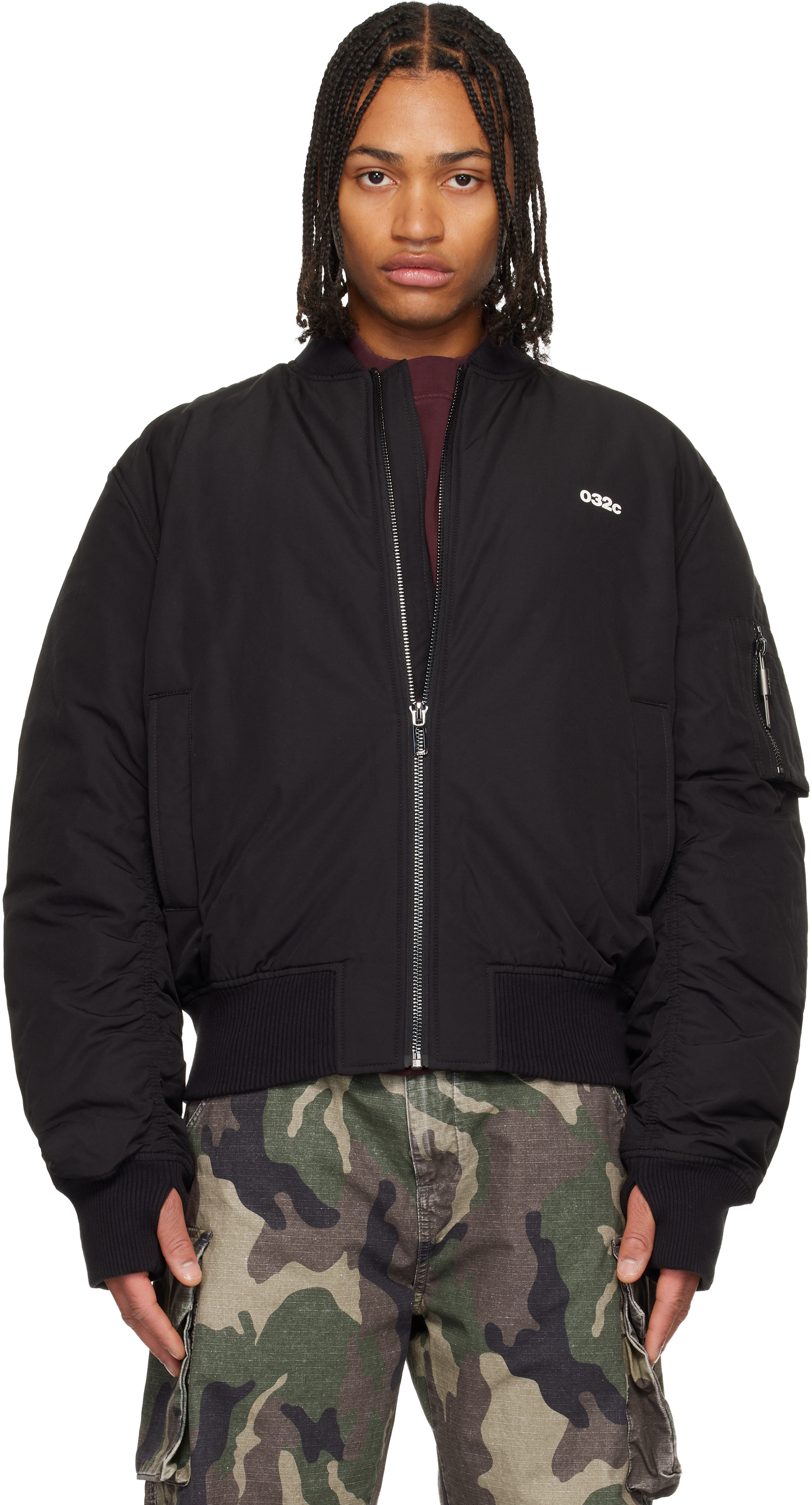 032c Black Suspicious Minds Bomber Jacket