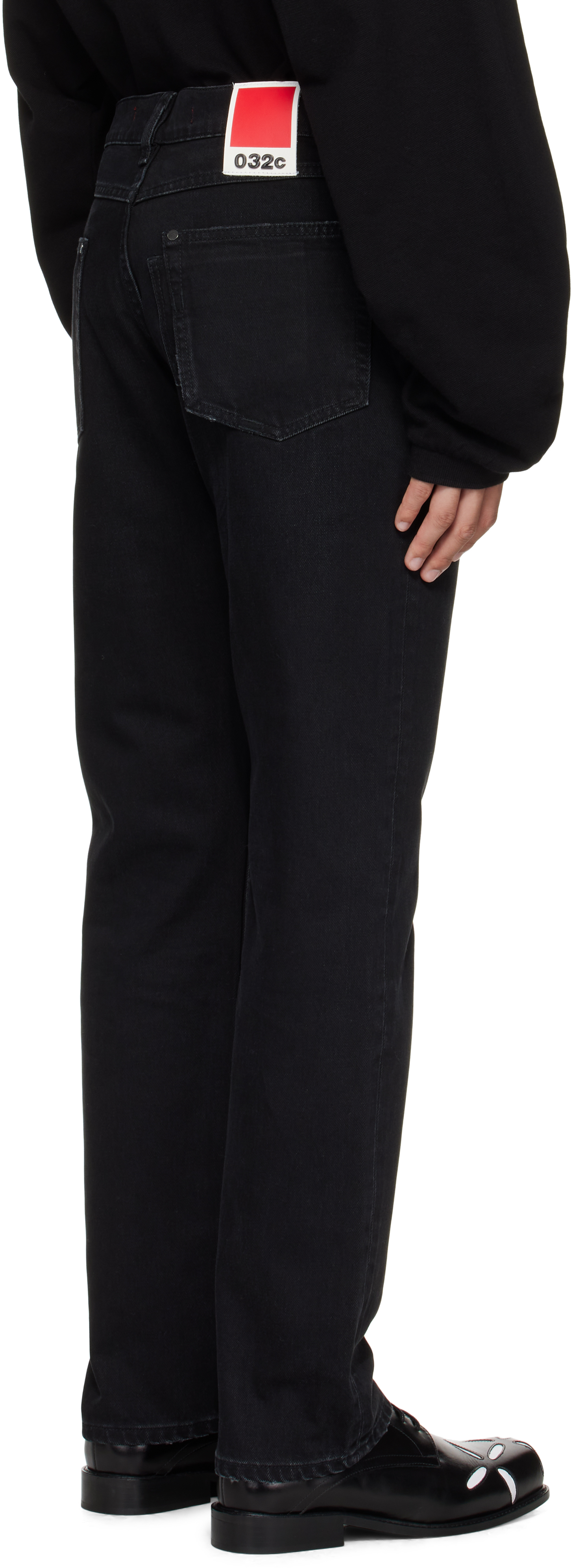 032c Black Down To Earth Straight Leg Jeans In Black