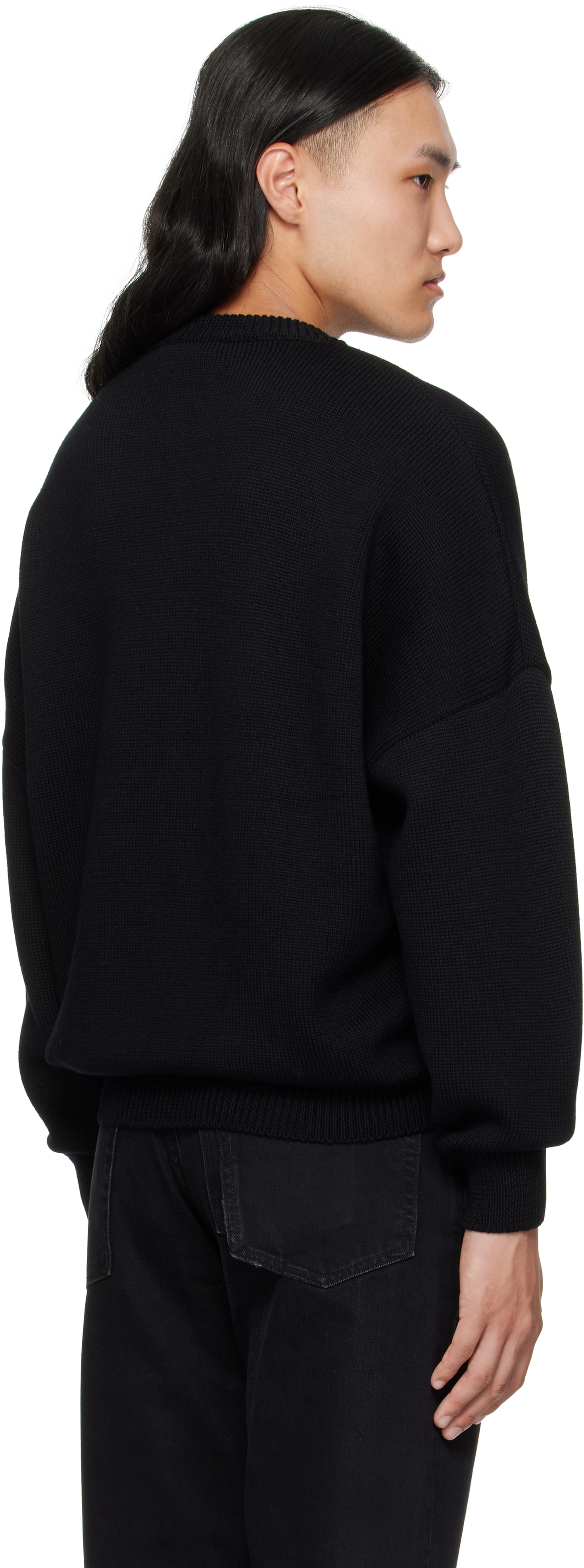 032c Black Selfie Sweater In Black