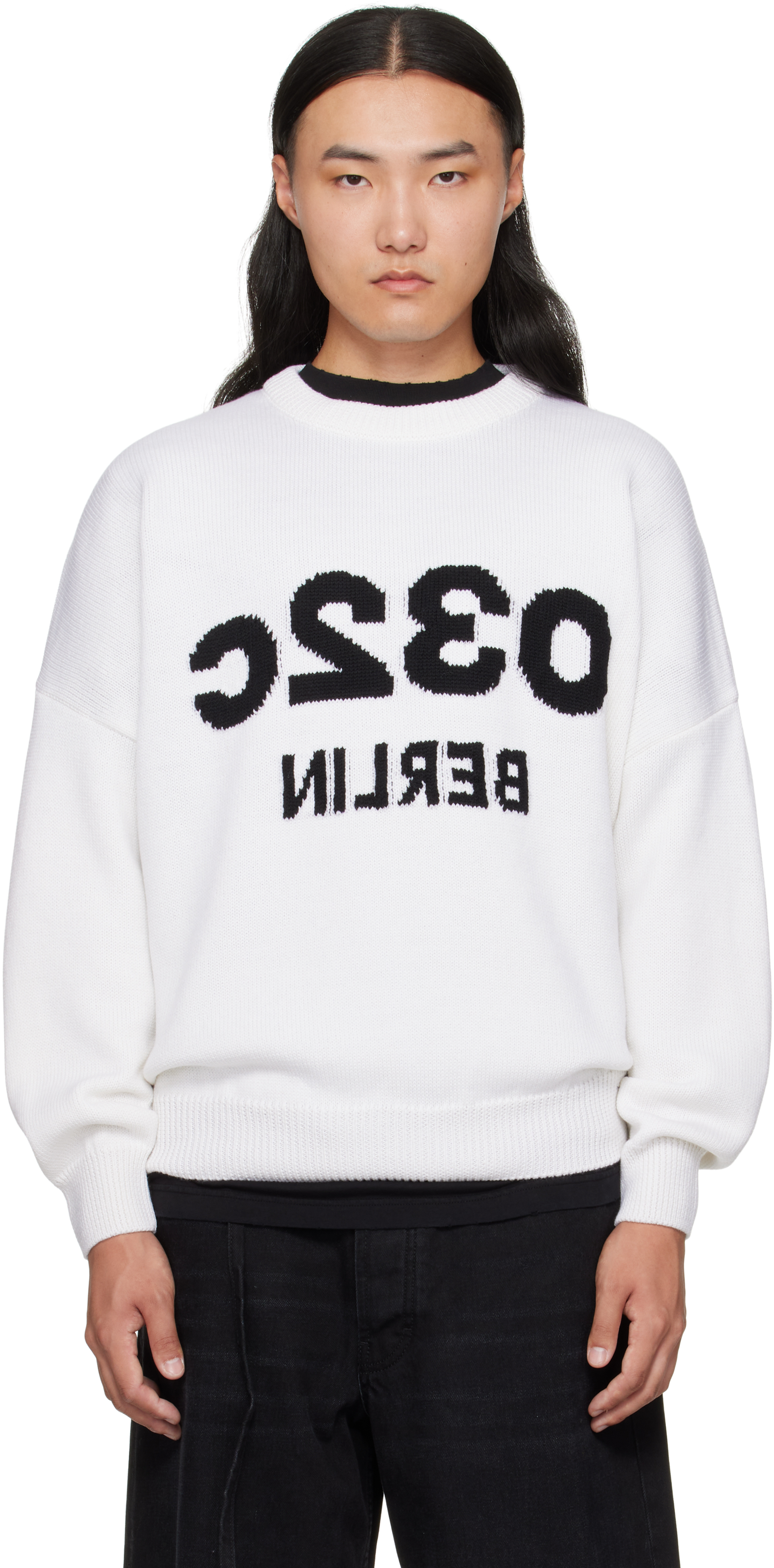 032c White Selfie Sweater In White