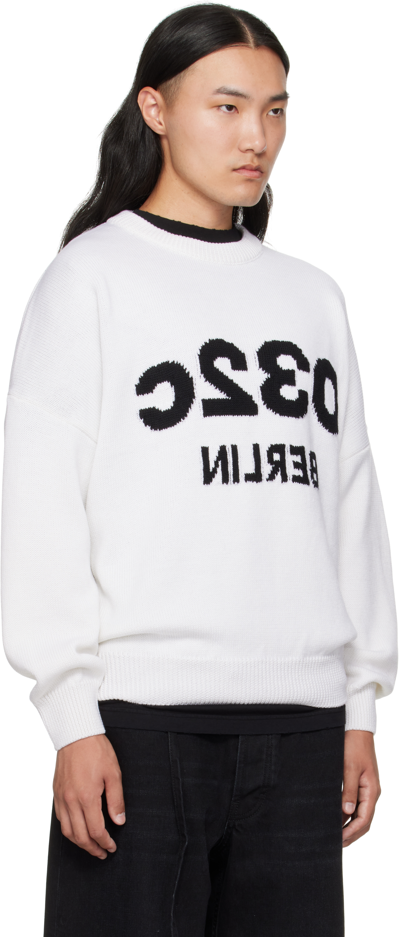 032c White Selfie Sweater In White