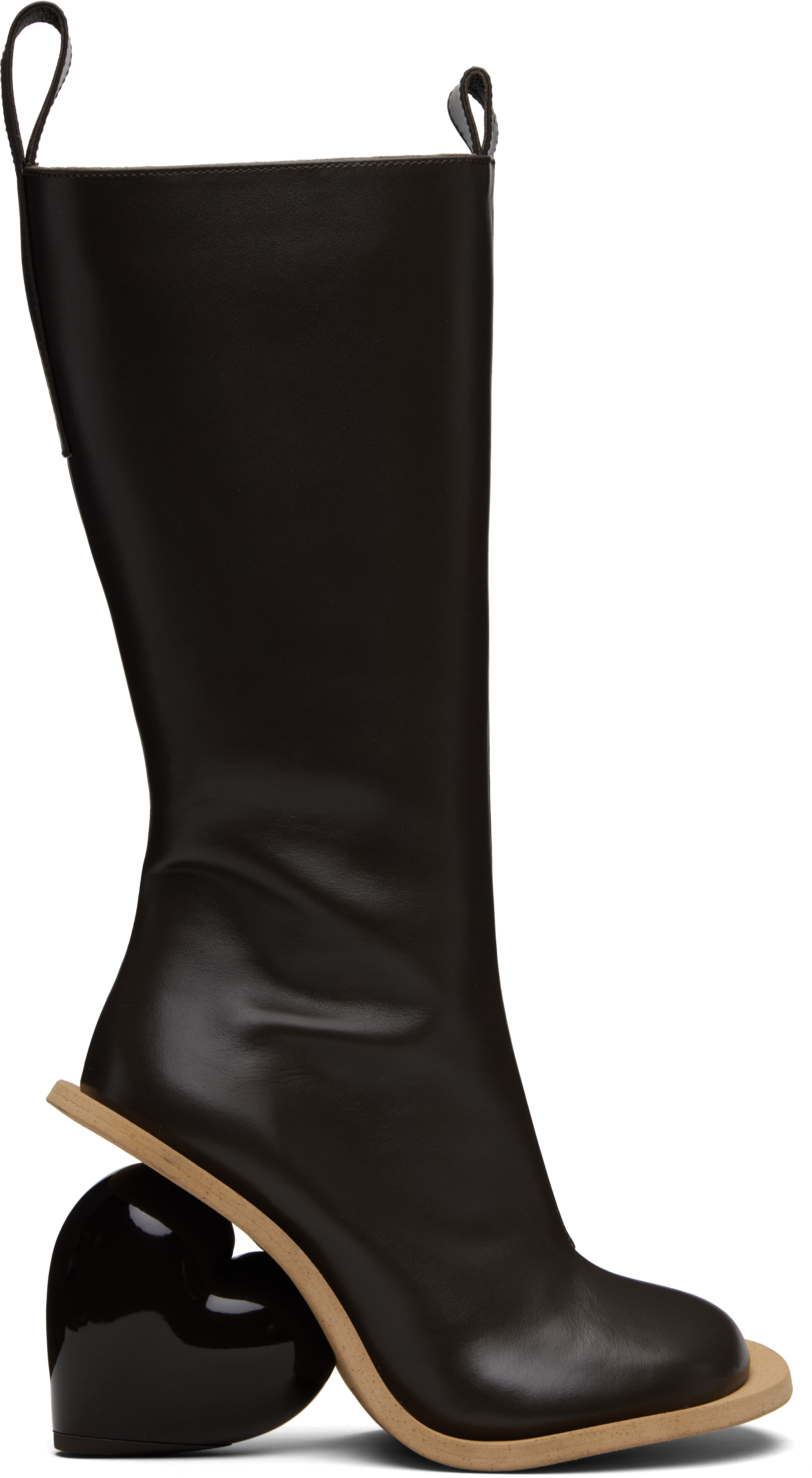 Yume Yume Brown Love Tall Boots In Black