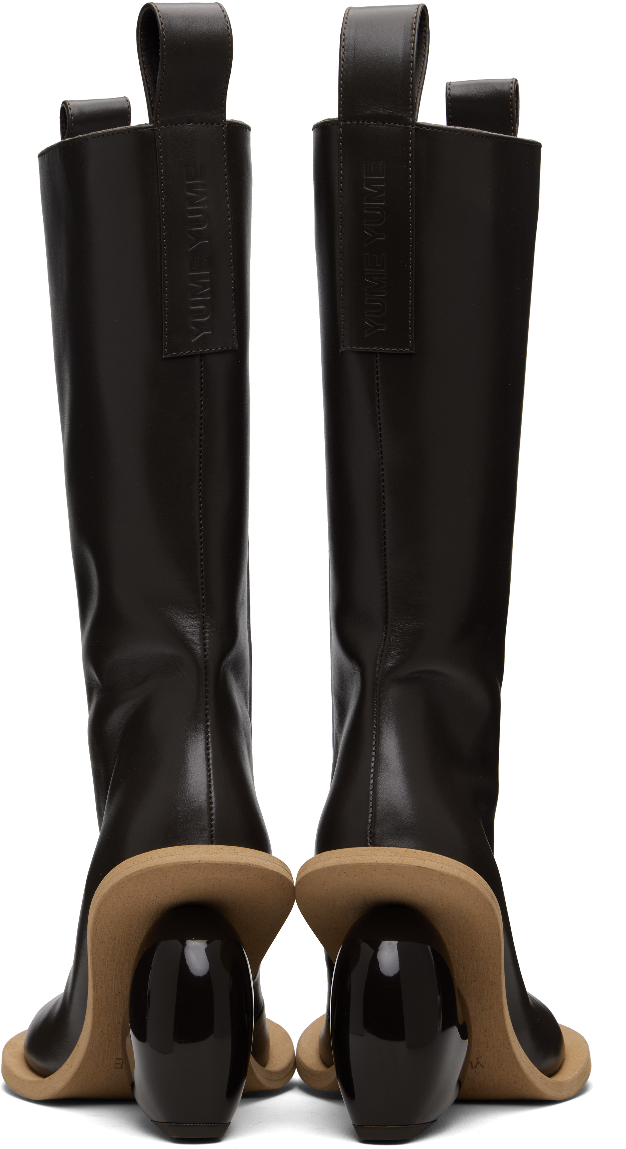 Yume Yume Brown Love Tall Boots In Black
